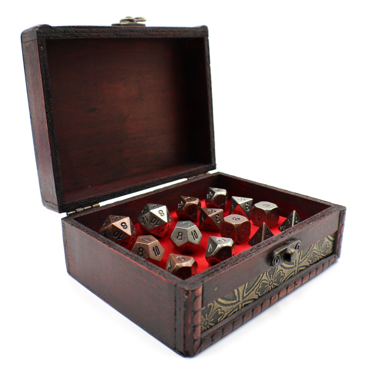 Premium Twin Role Playing Metal Dice Sets with Storage Chest - Perfect for Tabletop RPG Games, D&D, and Collectors