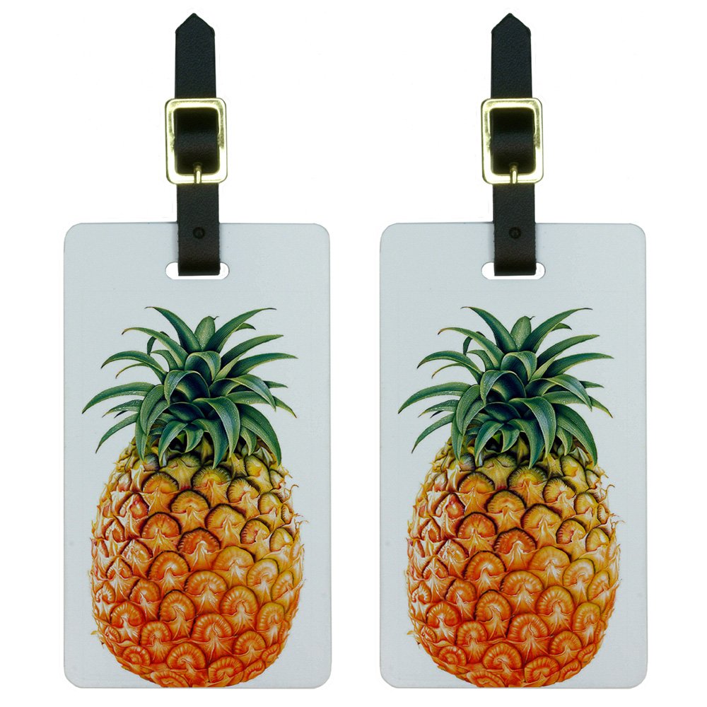 Colorful Pineapple Luggage Tags - Durable Suitcase ID Tags for Travel Bags & Carry-Ons - Perfect for Vacation, Cruise & Airplane Travel Accessories