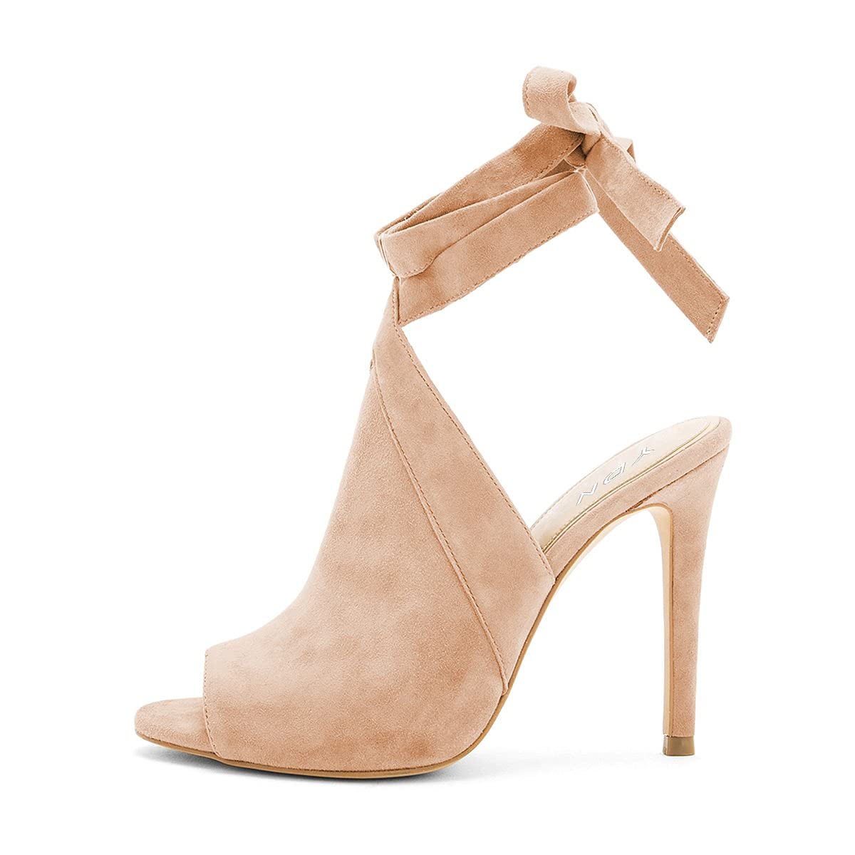 YDN Women's Peep Toe Bootie Pumps - Slingback High Heel Lace-Up Evening Sandals for Party, Wedding & Night Out | Comfortable Dress Shoes for Women
