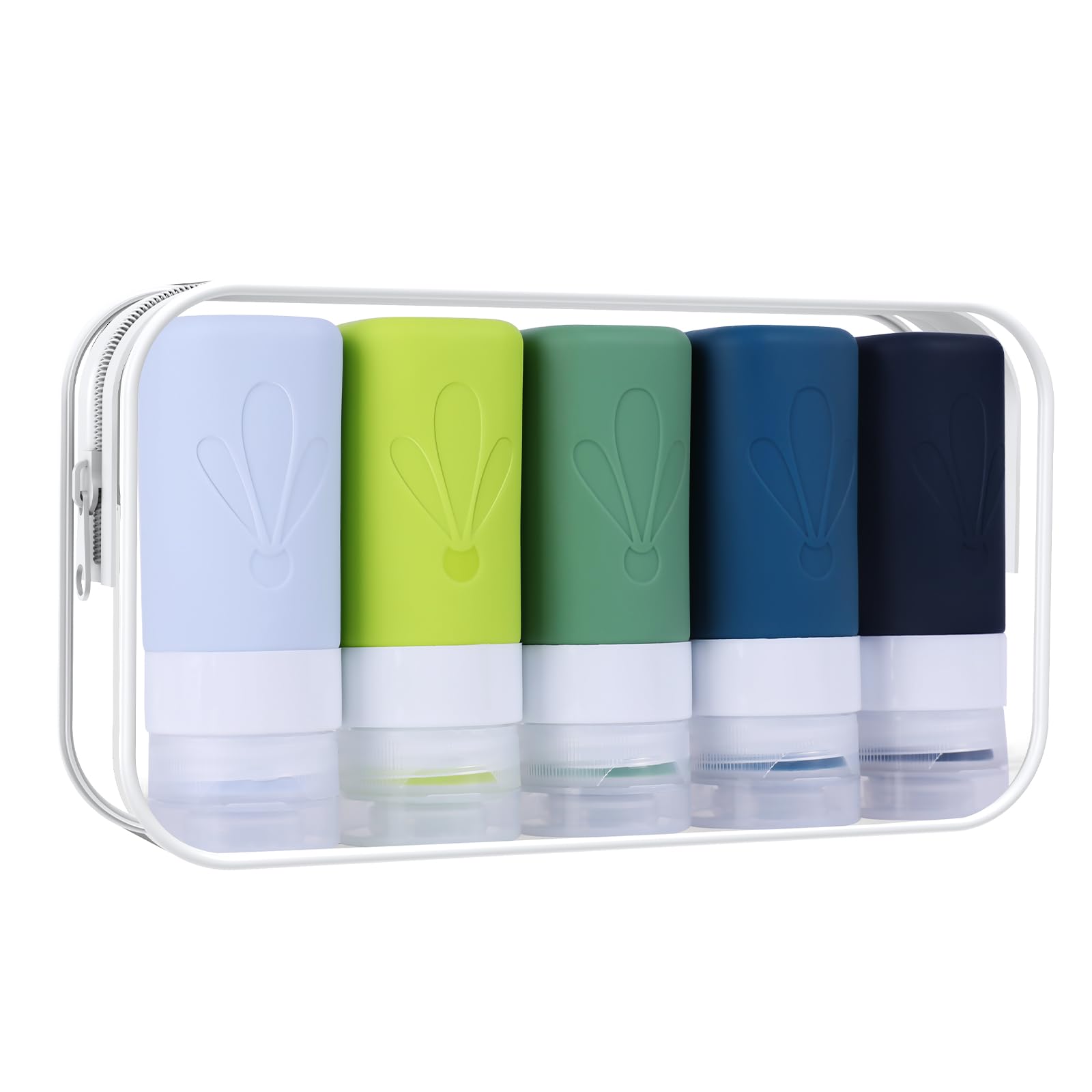 INSFIT TSA Approved 2oz Travel Bottles for Toiletries - BPA Free Leak Proof Silicone Tubes for Shampoo, Conditioner, Lotion & Soap with Labels | Perfect for Air Travel, Gym & Vacation Essentials