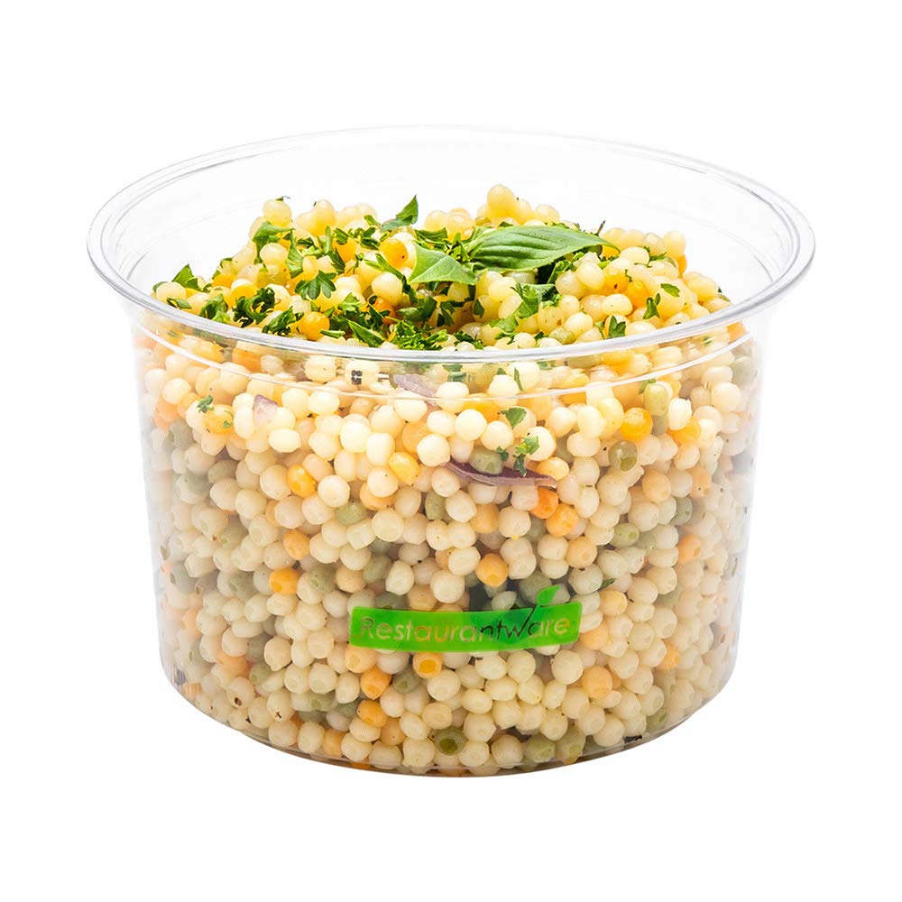 Restaurantware Basic Nature 16oz Deli Containers - 500 Pack PLA Plastic Disposable Food Storage Containers for Meal Prep, Snacks, Salads & Desserts | Eco-Friendly Takeout Containers for Restaurants, Catering & Home Use