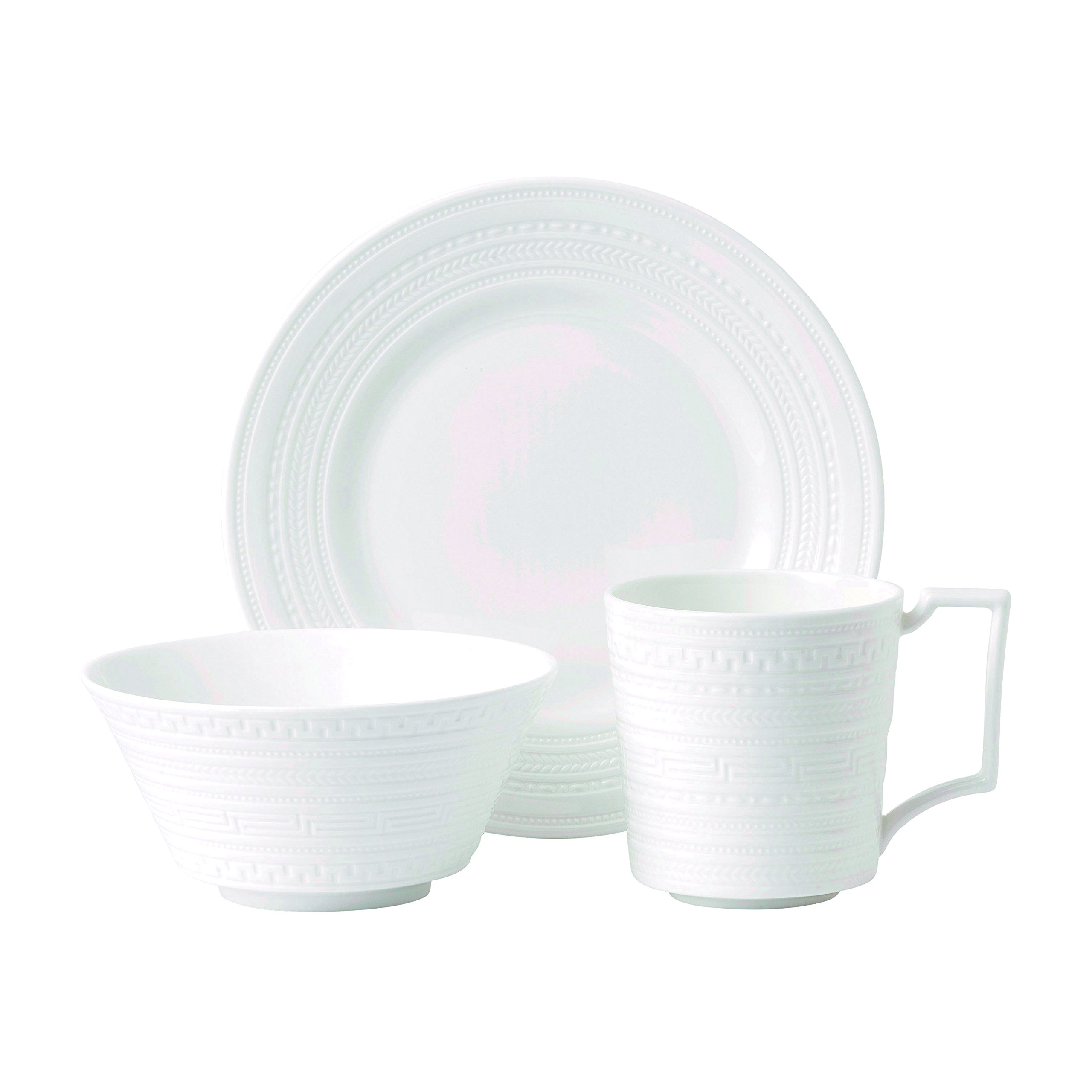 Wedgwood Intaglio Breakfast Set for 2 - 6-Piece Fine Bone China Tea Set, White - Elegant Tea & Coffee Service for Morning Meals, Bridal Showers & Gifts