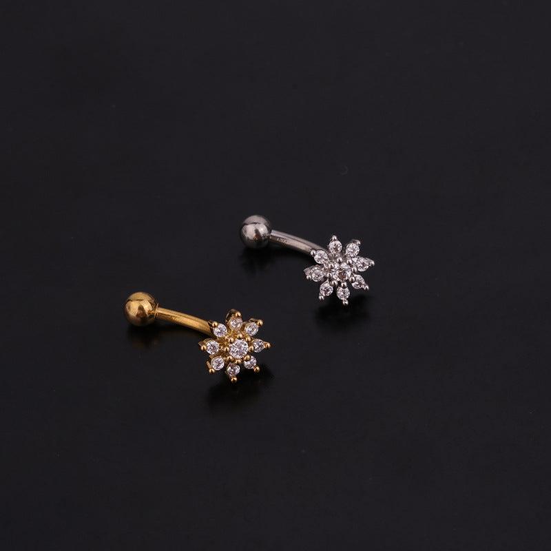 16G Curved Barbell Rook Piercing - Surgical Steel Flower Design Body Jewelry for Ear Cartilage | Perfect for Daily Wear, Parties & Unique Style Statements