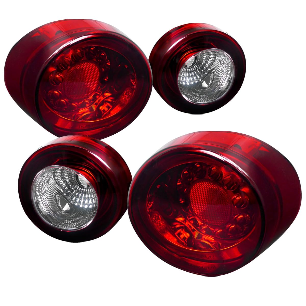 Chevy Cobalt 2005-2010 LED Tail Lights - Red/Clear Brake Lamps Pair for 2-Door Coupe | Enhanced Visibility & Style for Night Driving & Car Shows