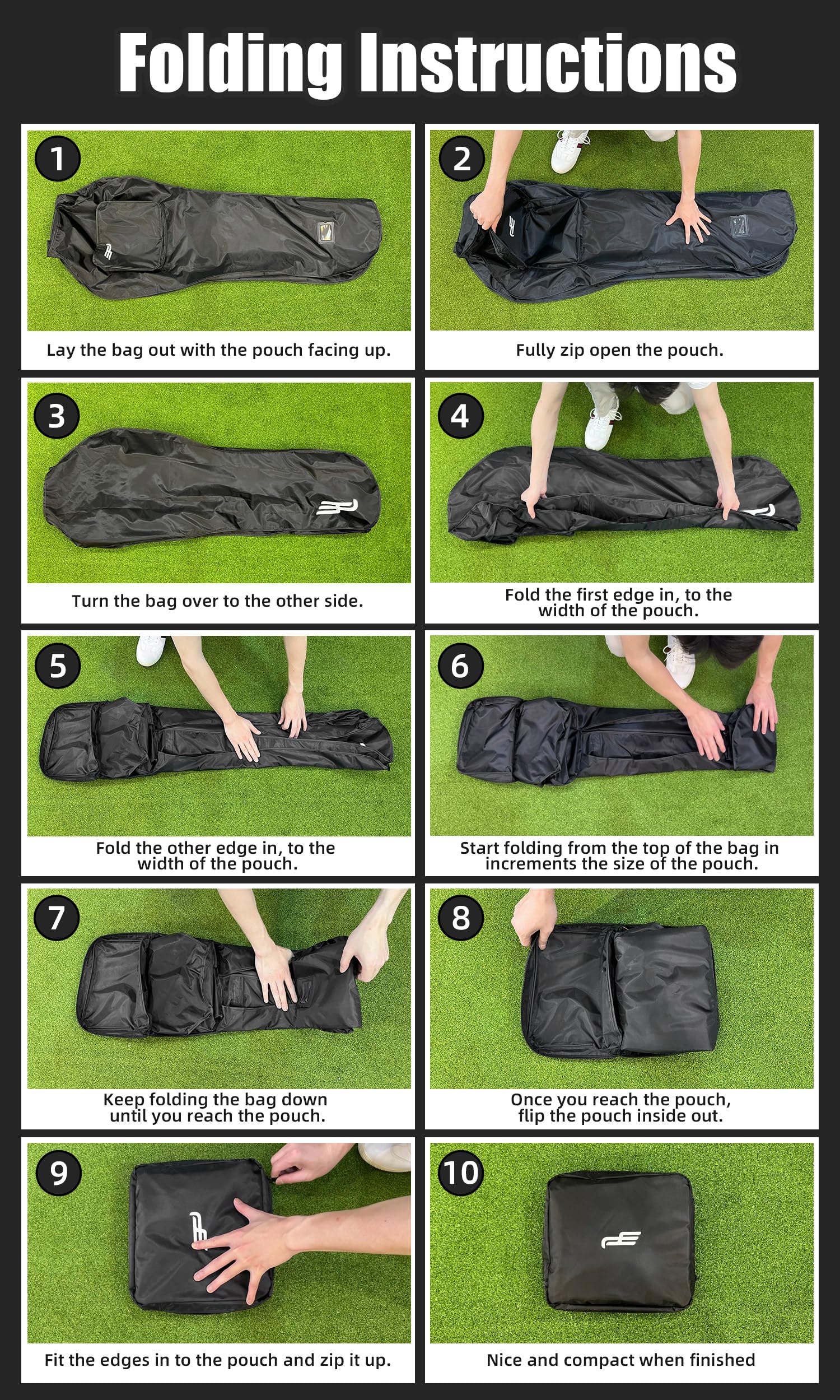 Waterproof Golf Bag Travel Rain Cover - 300D PVC Durable & Lightweight Golf Club Bag Protector for All Weather Conditions - Perfect for Travel, Storage & Outdoor Golfing