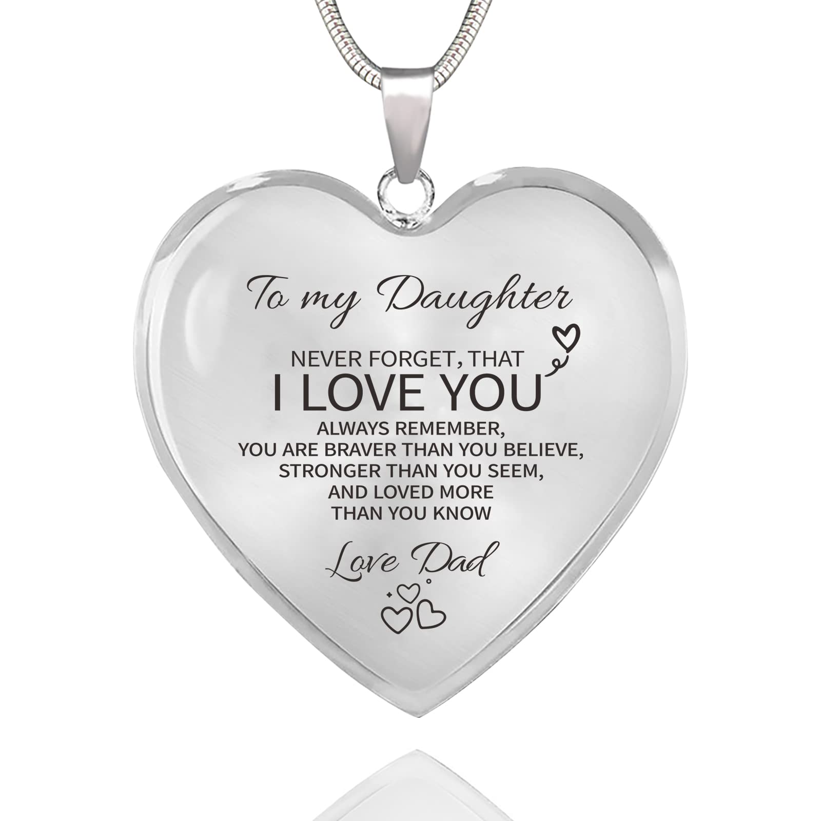 TAGOMEI Heart Necklace for Women - Inspirational Daughter Gift from Mom & Dad, Valentines, Christmas & Birthday Jewelry - Perfect for Granddaughter, Sister & Loved Ones | Elegant & Sentimental Keepsake for Special Occasions
