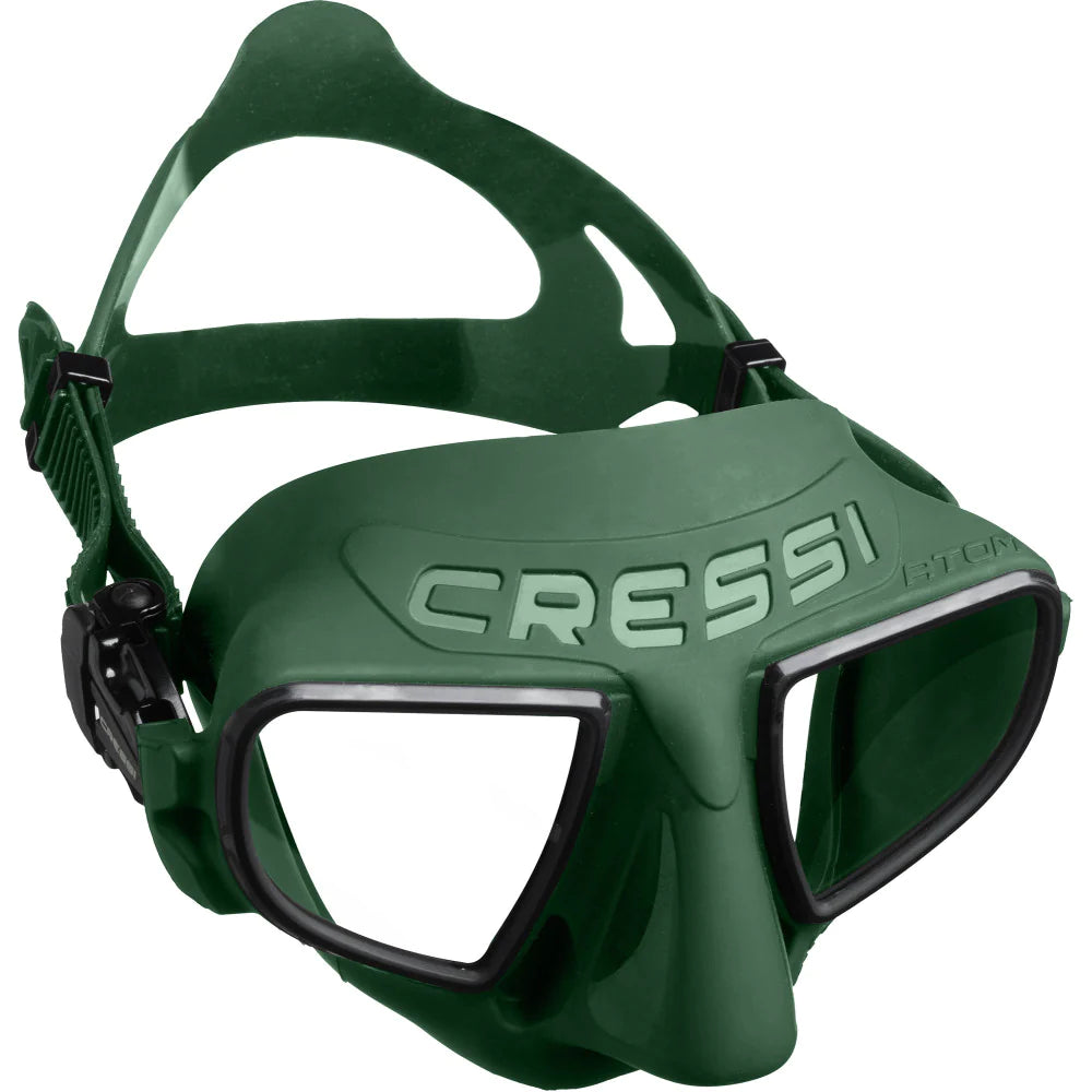 Cressi Atom Green Snorkeling Mask - Anti-Fog, Comfort Fit Scuba Diving Gear for Adults & Kids - Perfect for Ocean, Pool & Beach Adventures