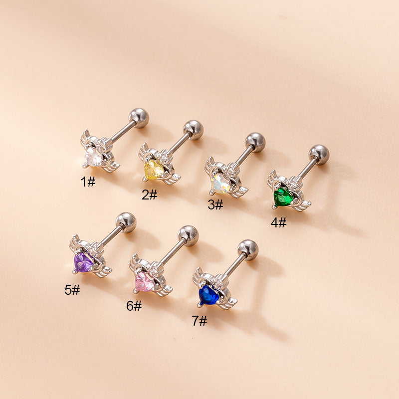 20G Cartilage Heart Stud Earrings - Flat Back Hypoallergenic Earrings for Sensitive Ears | Perfect for Daily Wear, Valentine's Gifts & Special Occasions