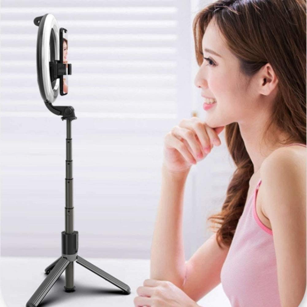 CAFFIA 5'' Ring Light with Extendable Tripod Stand - Dimmable LED Circle Light with Universal Phone Holder for Live Streaming, Makeup, YouTube Videos & TikTok - Perfect for Content Creators, Vloggers & Beauty Enthusiasts