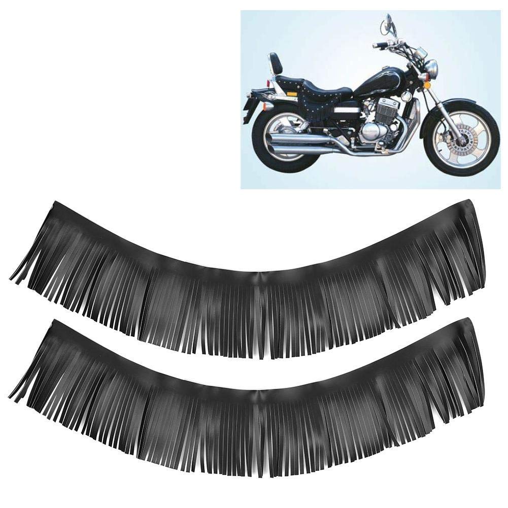 Motorcycle Saddlebag Fringe - 2pcs Retro Leather Fringe for Bike Bags | Riding Style Upgrade