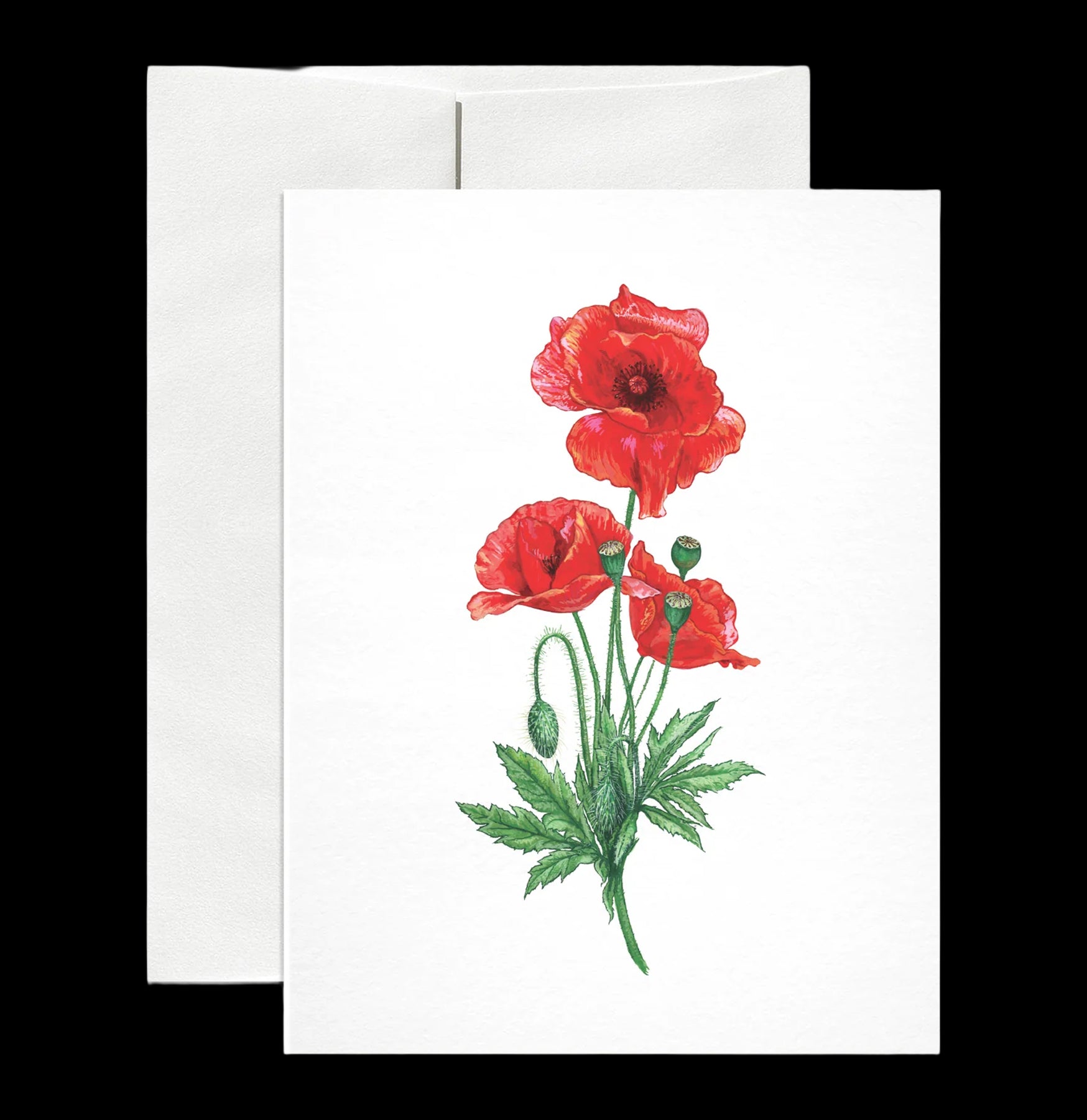 Poppy Poison Greeting Card - Unique Dark Floral Design for Gothic Lovers | Perfect for Halloween, Anniversaries & Alternative Weddings
