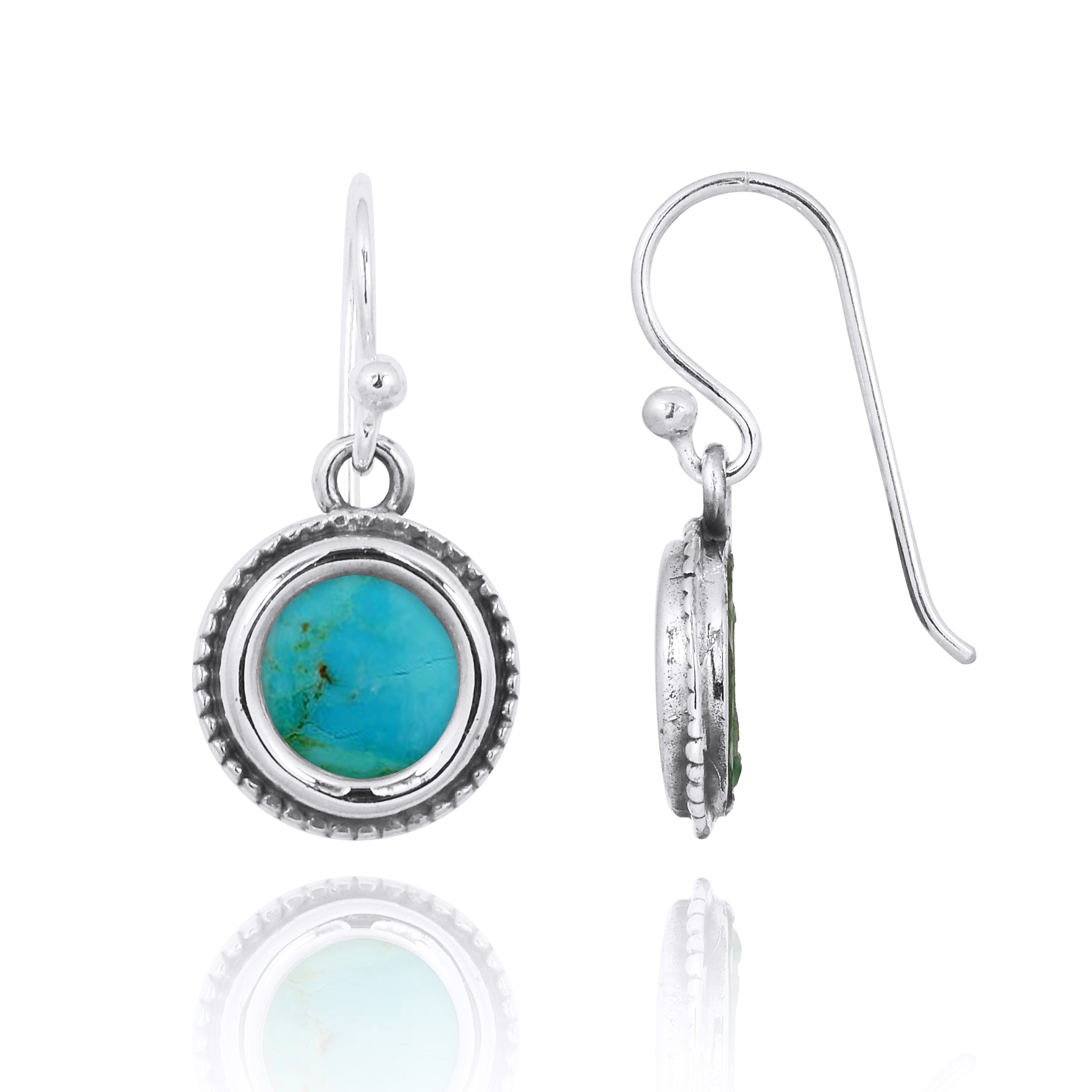 Handmade Compressed Turquoise Drop Earrings - Boho Chic Jewelry for Women | Perfect for Parties, Weddings & Everyday Wear