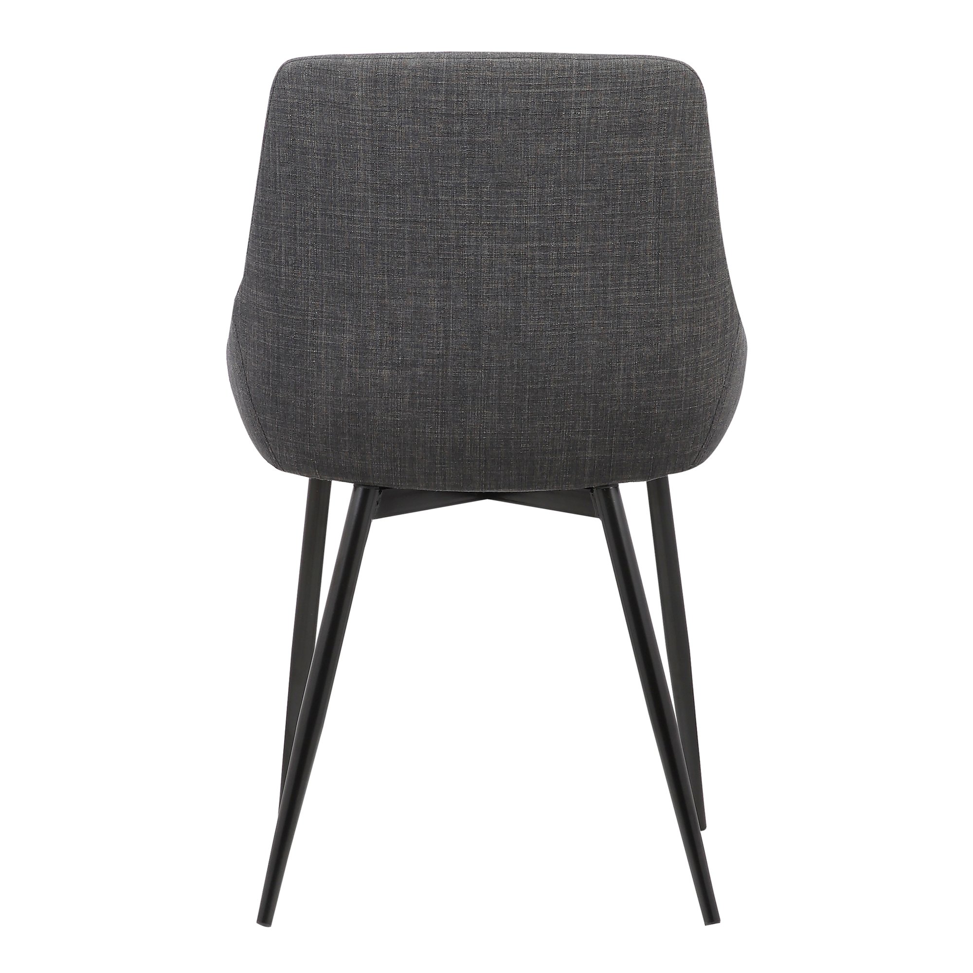 Armen Living Mia Mid Century Modern Dining Chair - Charcoal Fabric & Black Metal - Perfect for Kitchen, Dining Room, Office Desk & Vanity | Stylish Accent Side Chair for Home Decor