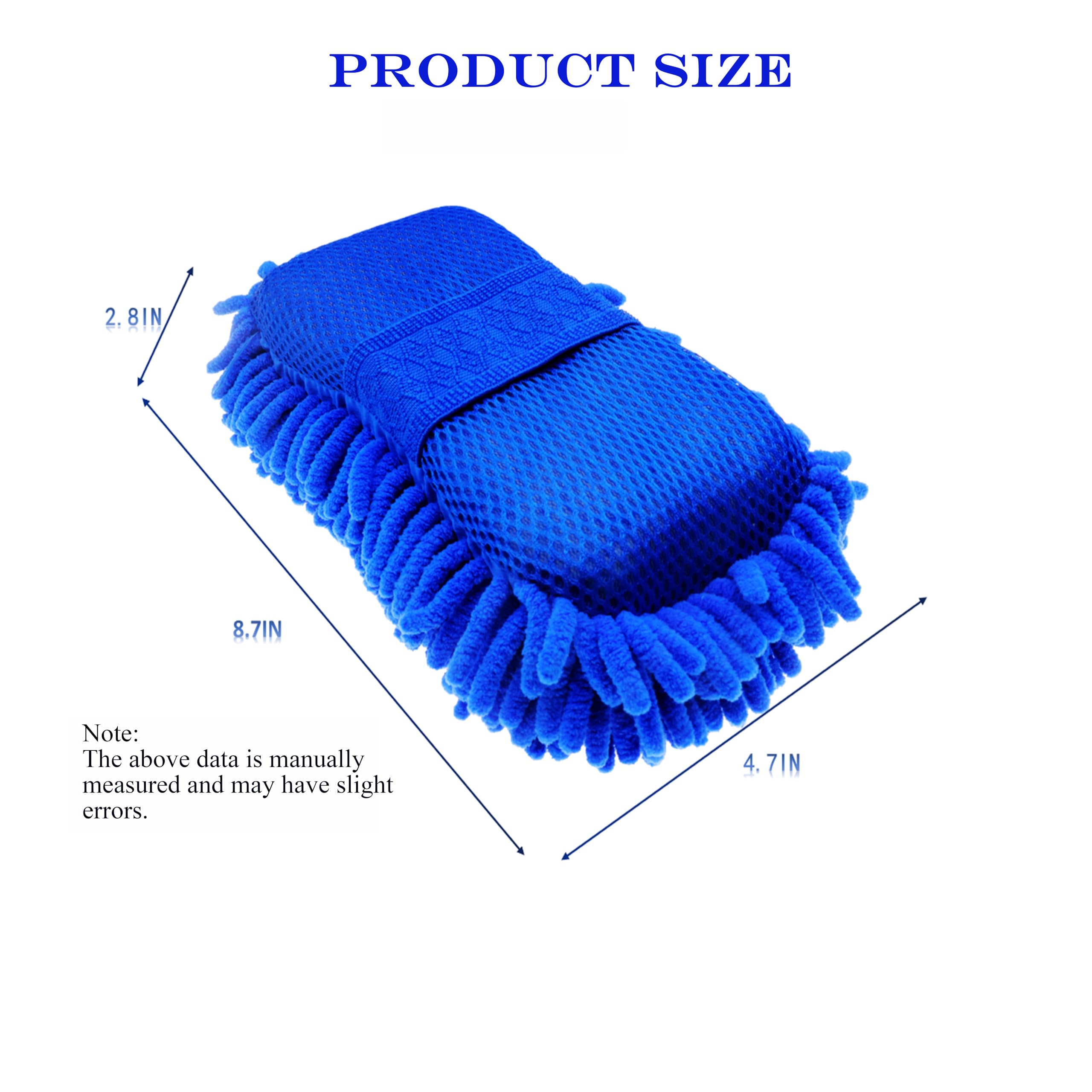 Premium Microfiber Car Wash Sponge - Non-Scratch Dual-Sided Chenille Sponge for Cars, Trucks, SUVs, Boats & RVs - Gentle Auto Detailing Mitt (2-Pack) - Perfect for Hand Washing, Wax Application & Paint Protection