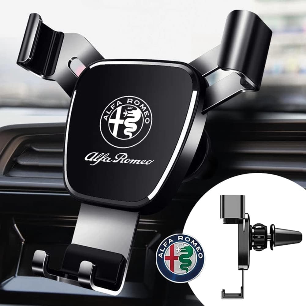 VODHXA Universal Car Phone Holder Mount - Adjustable & Rotatable for Alfa Romeo Mito 147 156 159 - Flexible Car Accessories for iPhone Samsung - Perfect for Commuting & Road Trips (Black)
