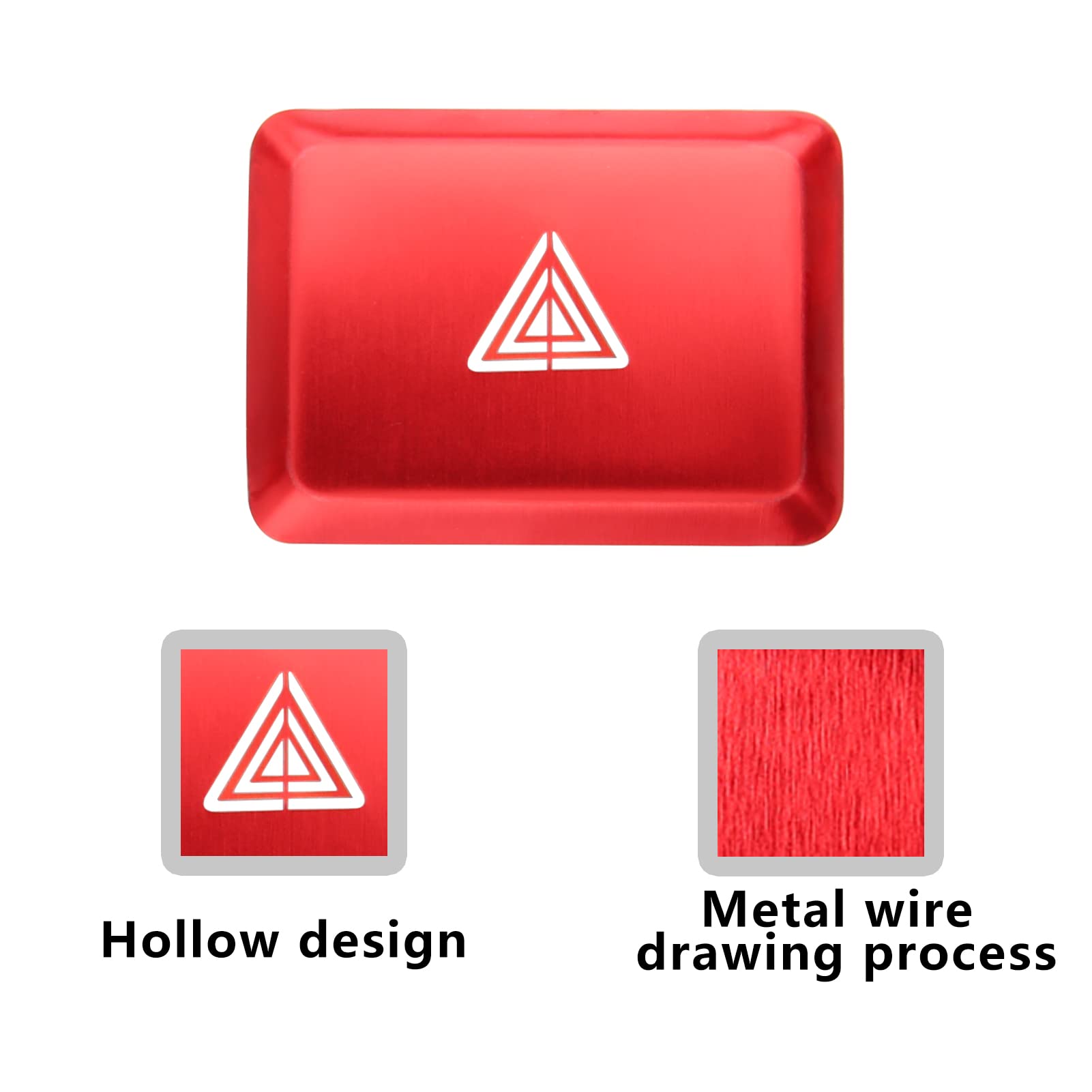 Honda Civic Accord CRV HRV Center Console Air Vent Button Cover - Red | Compatible Accessory for Hazard Warning Light | Perfect for Car Interior Protection & Customization