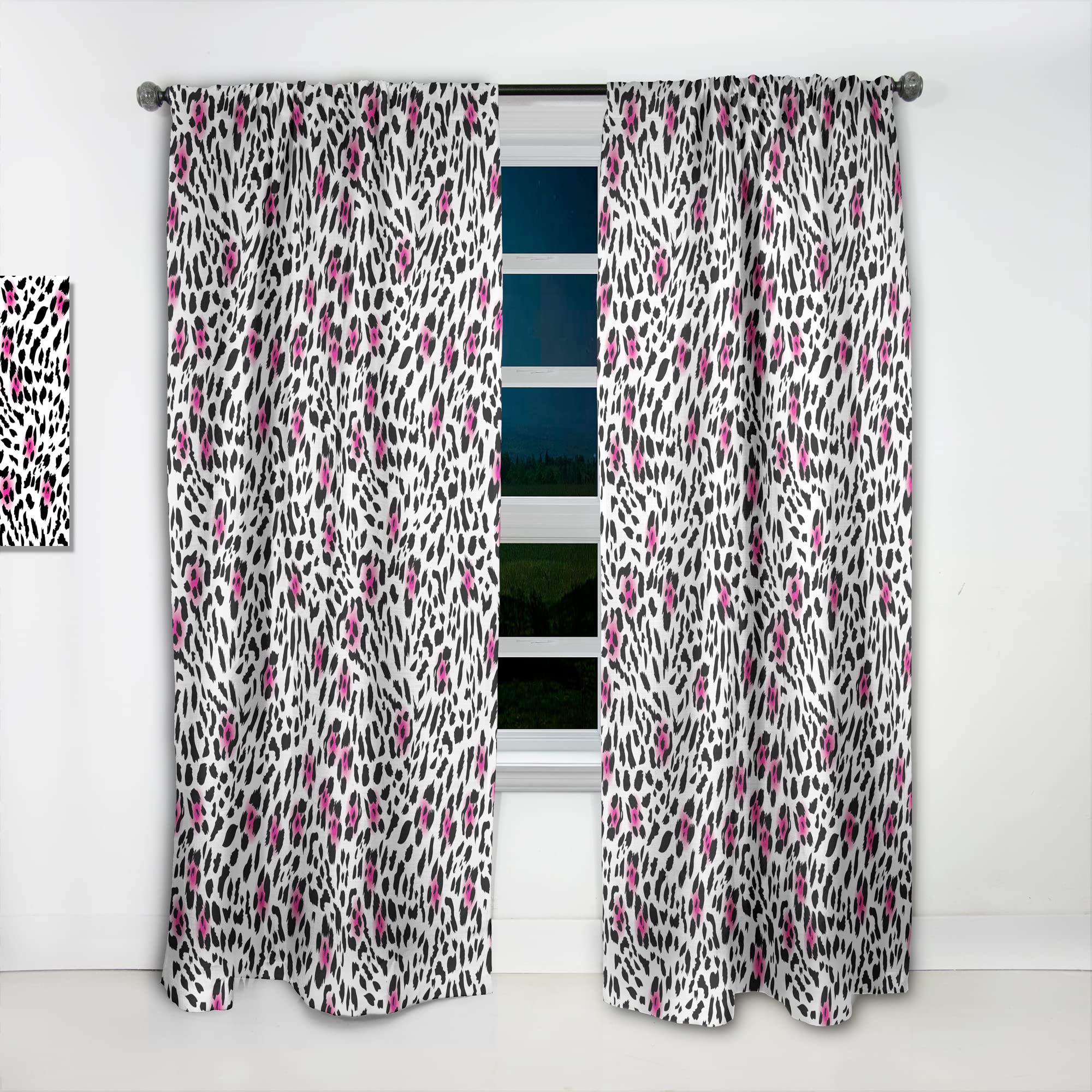 DesignQ Glam Leopard Print Blackout Curtains - Thermal Insulated Single Panel (52x90 inches) for Bedroom & Living Room - Elegant Window Drapes for Home Decor, Privacy & Light Control