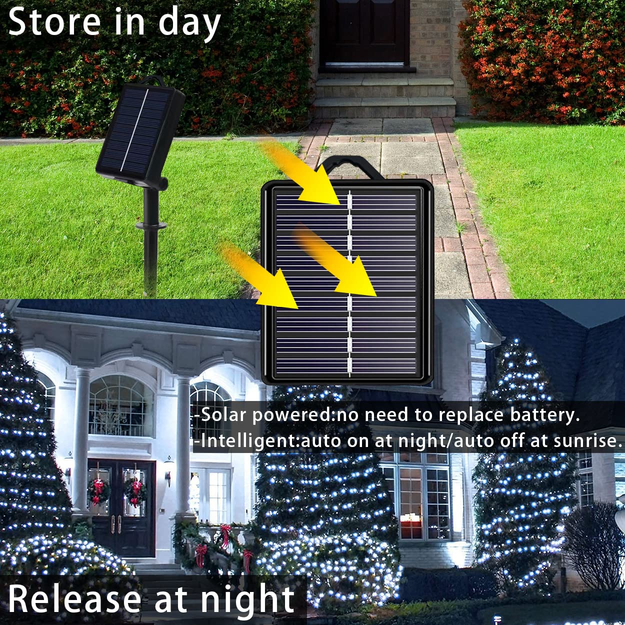 YAOZHOU 2 Pack Solar Christmas Lights Outdoor Waterproof - 400LED 151ft Cool White Fairy String Lights with 8 Modes for Tree, Garden, Patio, Wedding, Party, Yard Decoration | Perfect for Holiday, Landscape, and Special Event Lighting