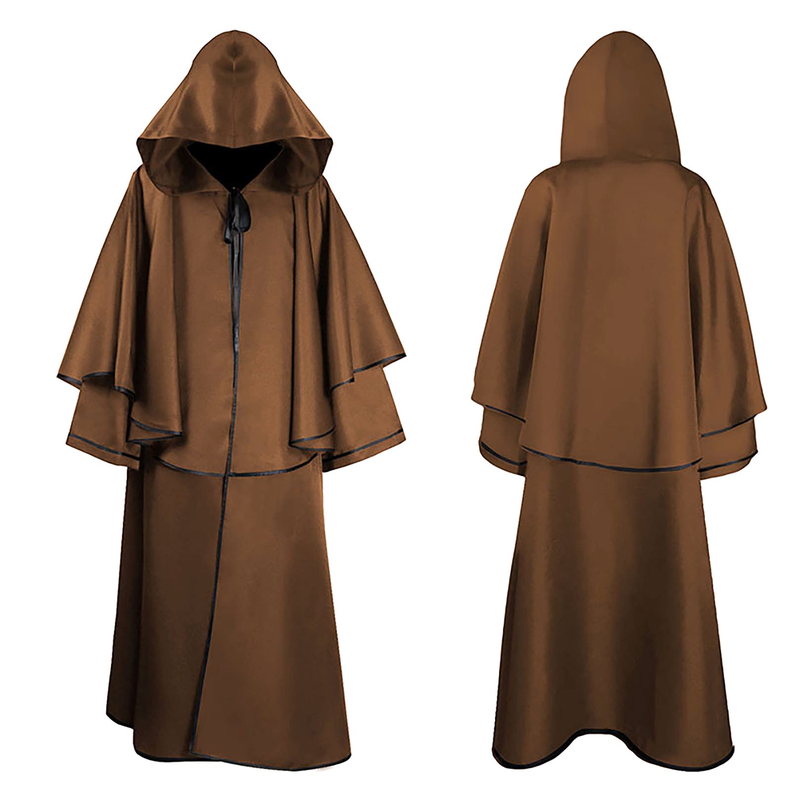 ZEFOTIM Adult Halloween Costumes for Couples - Grim Reaper Cloak with Hood for Men & Women | Gothic Cape Jacket for Halloween Parties, Cosplay & Themed Events