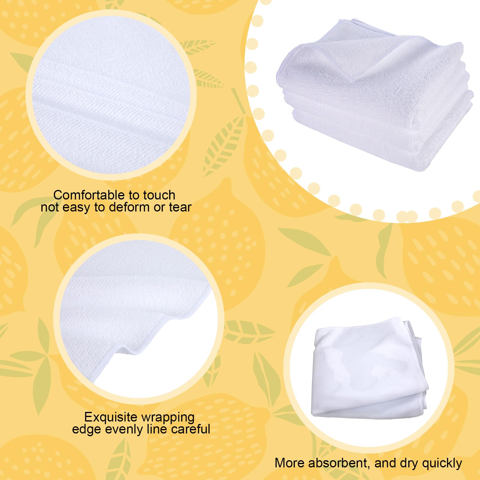 Premium Sublimation Blank Towels - 36-Pack DIY Microfiber Kitchen & Dish Towels (16x24 & 12x12 Inch) for Cooking, Cleaning & Home Decor - White Multipurpose Absorbent Cloth Set