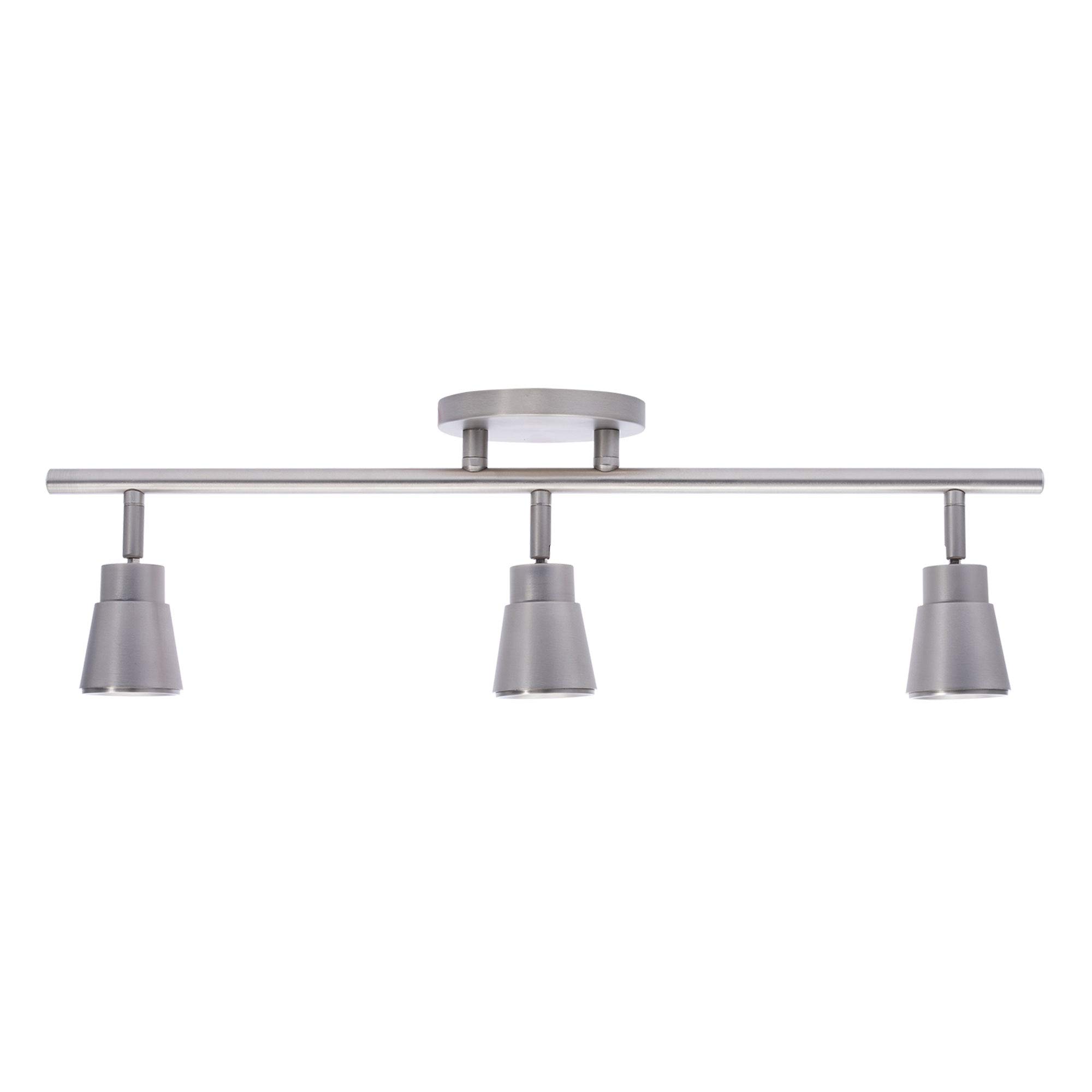 WAC Lighting Solo 3-Light LED Energy Star Certified Fixed Rail System 3000K Warm White Brushed Nickel Finish - Perfect for Kitchen, Dining Room & Retail Spaces