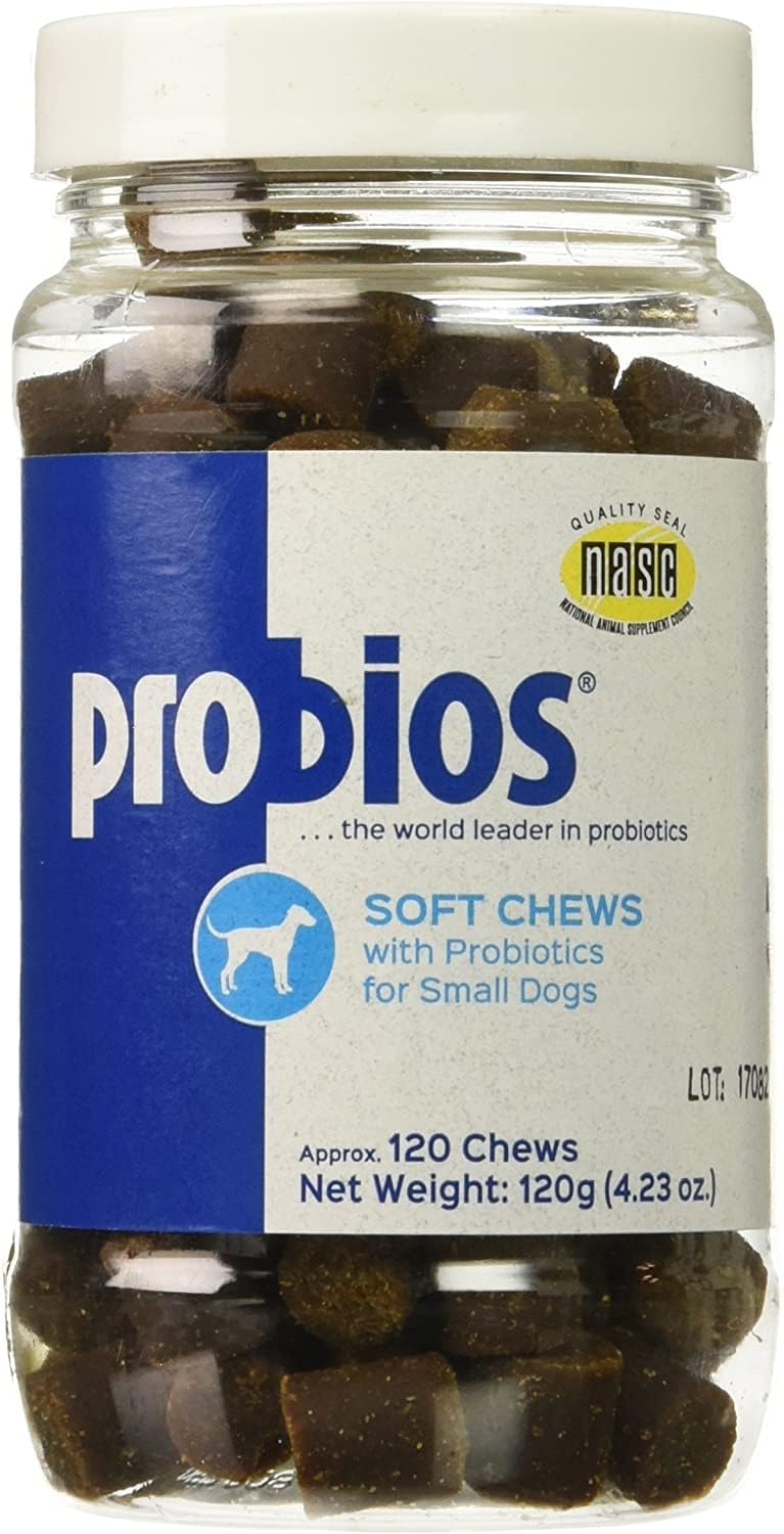 Probios Soft Chews for Small Dogs - Digestive Health Supplement with Probiotics, 120g | Supports Gut Health & Immune System - Ideal for Picky Eaters & Sensitive Stomachs