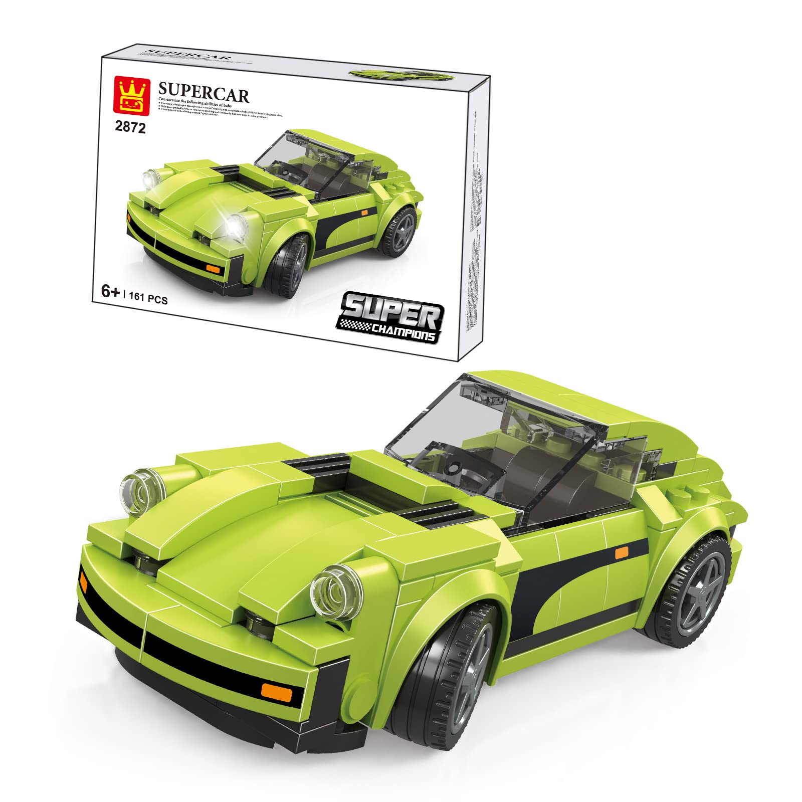 Wange Supercar Building Blocks Toy Set - 161 Piece Speed Champions Racing Car Kit, Collectible Sports Car Model for Kids & Adults - Perfect Gift for Birthday, Christmas & Playtime Racing Adventures