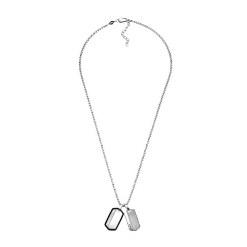 Silver/Black Grooved Tag