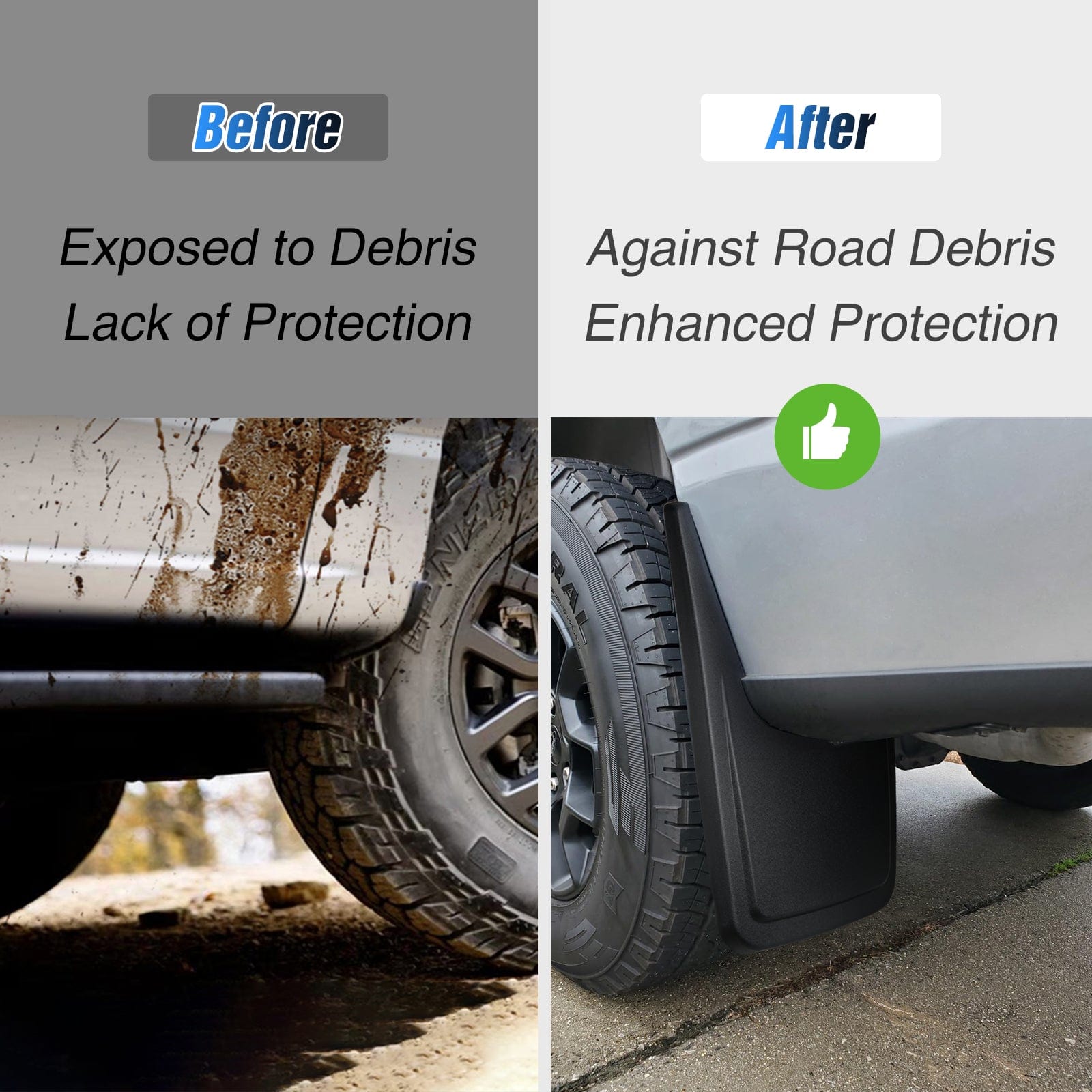 Premium Front & Rear Mud Flaps for Ford F150 2021-2025 | Heavy Duty Splash Guards | All-Weather Protection for Off-Road & Daily Driving