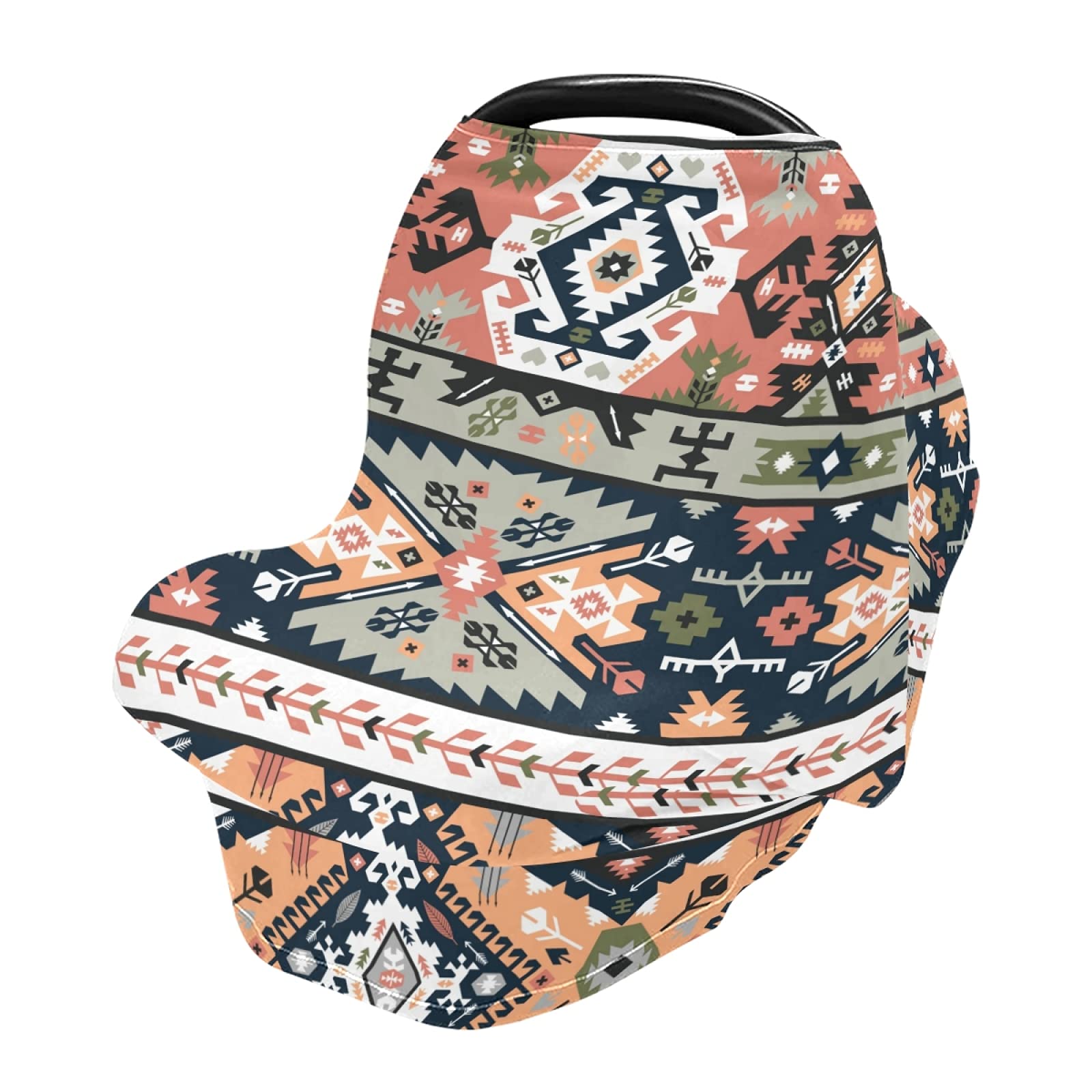 Breastfeeding Cover Scarf - Soft, Breathable Nursing Cover with Tribal Aztec Geometric Print - Baby Car Seat Canopy & Stroller Cover for Boys & Girls - Perfect for Nursing, Shopping, and Outdoor Activities