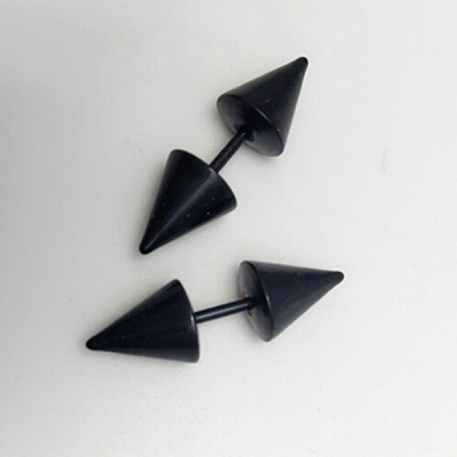 Black Stainless Steel Stud Earrings for Men & Women - Geometric Shape Ear Studs - Perfect for Casual Wear, Parties & Gifting