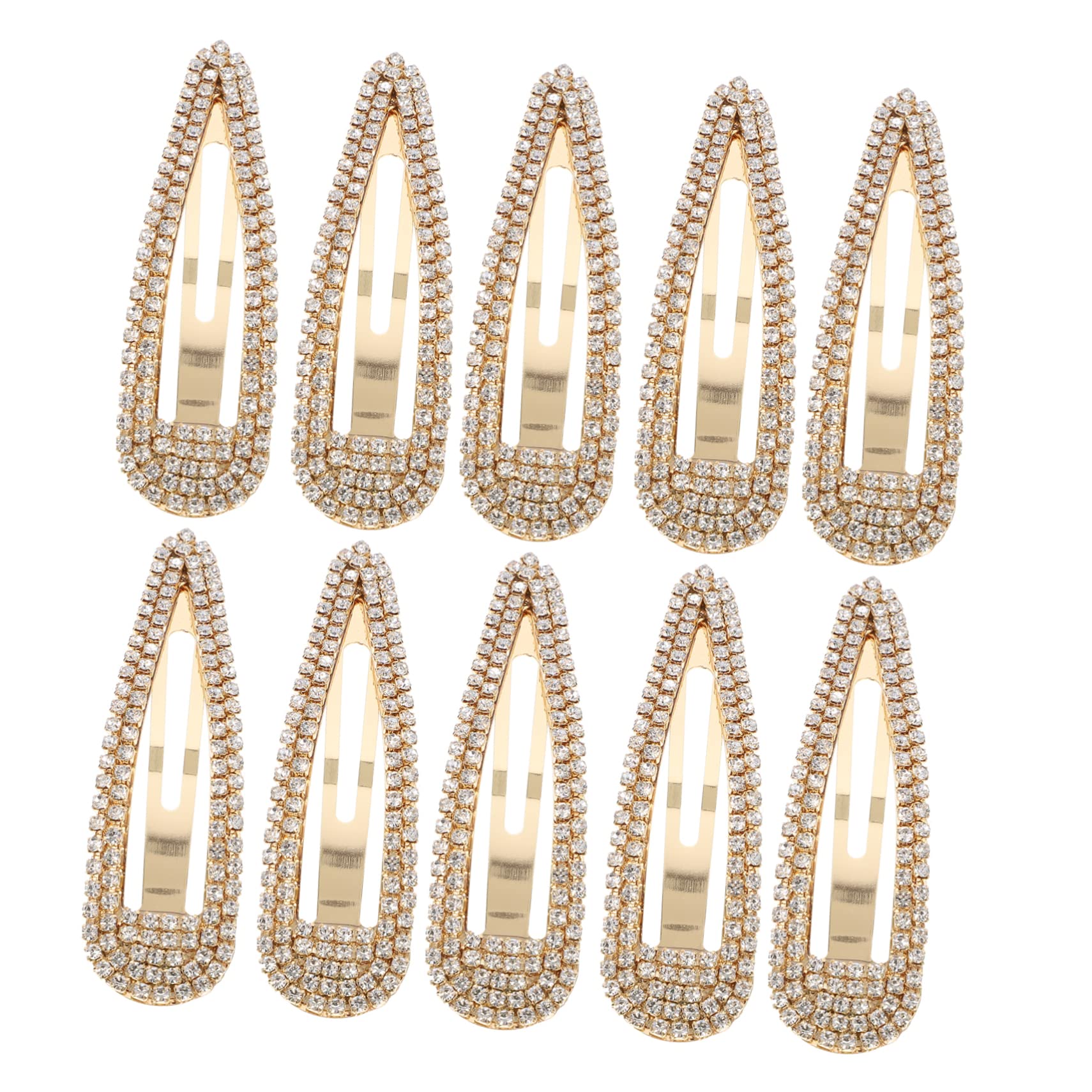 Minkissy 10pcs Rhinestone Hair Clips for Women - Elegant Wedding Hair Accessories, Metal Snap Barrettes with Water Drop Design for Girls & Adults - Perfect for Bridal, Prom, Party & Daily Styling