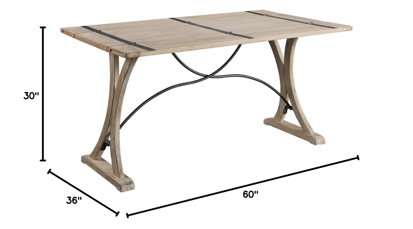 Picket House Furnishings Keaton Folding Top Dining Table - Space Saving Expandable Table for Small Apartments, Kitchens & Dining Rooms - Perfect for Entertaining Guests & Family Meals