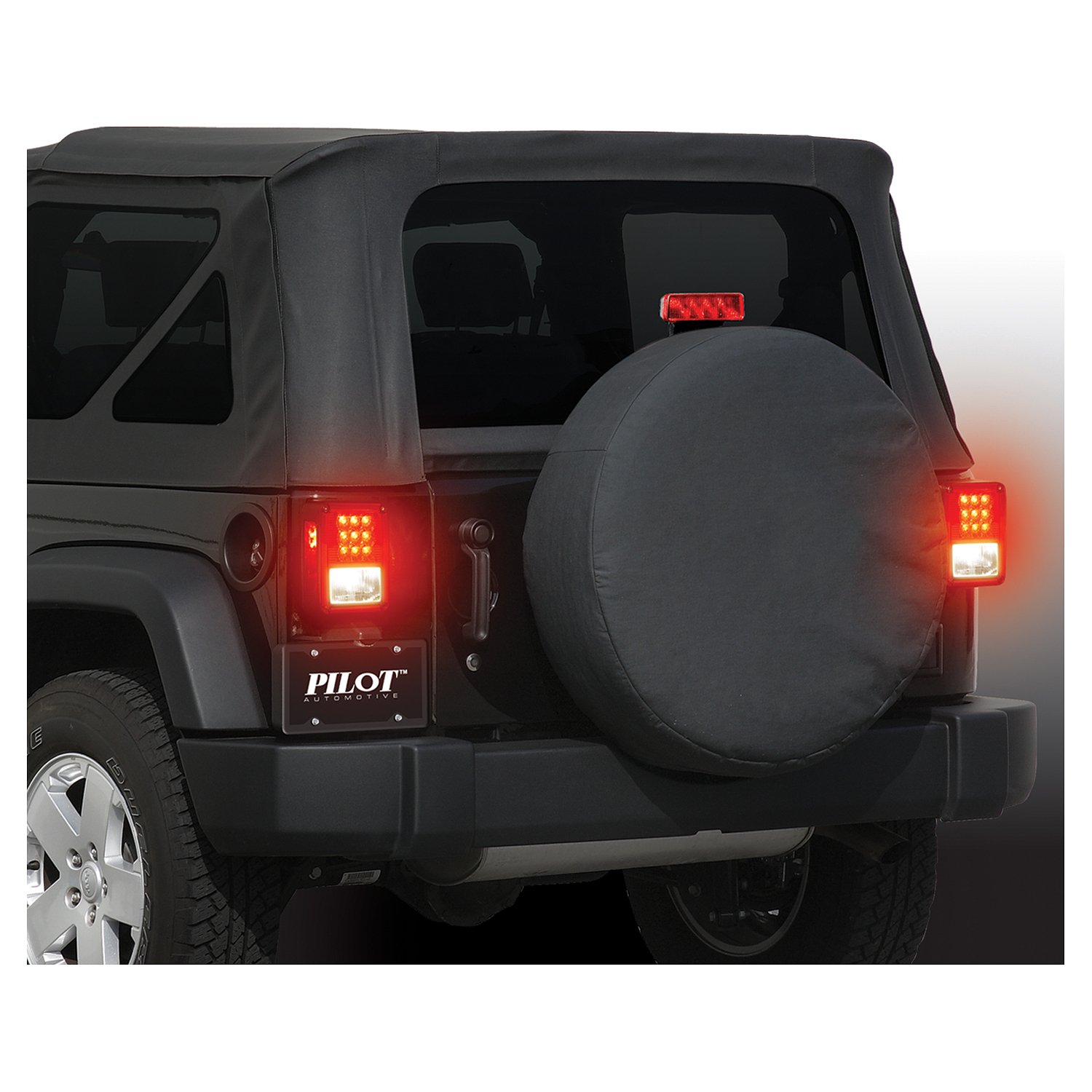 Pilot Automotive NV-002L LED Tail Light Replacement for Jeep Wrangler Driver Side - Bright & Durable Brake Light for Off-Roading & Night Driving