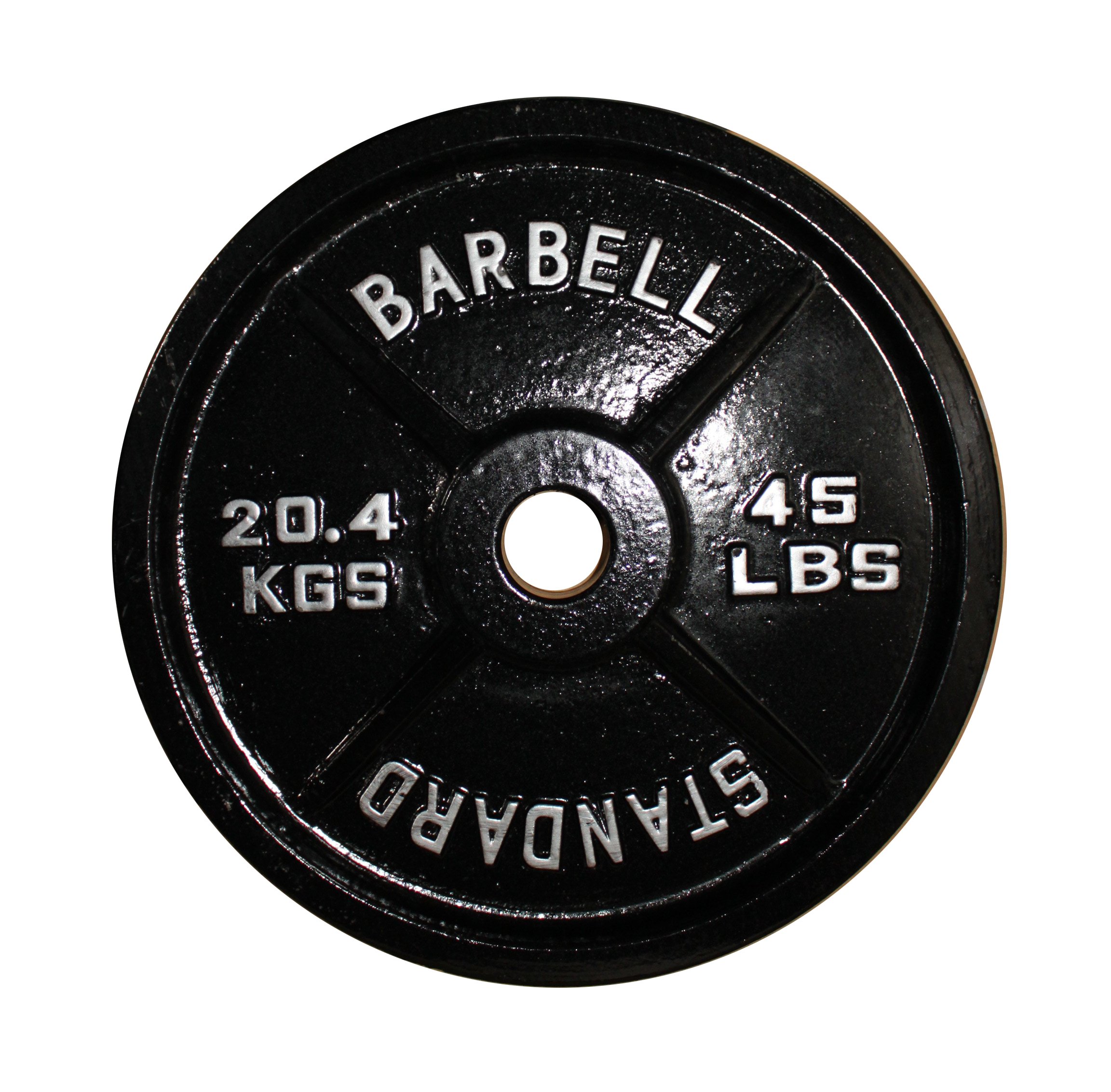 45 LB Black Olympic Weight Plates Pair - Heavy Duty Gym Equipment for Strength Training & CrossFit Workouts