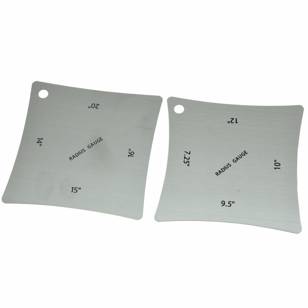 KAISH Set of 2 Stainless Steel Guitar Fretboard Radius Gauge - Professional Luthier Tool for Measuring Fretboard, Nut & Saddle - Perfect for Guitar Setup, Repair & Maintenance