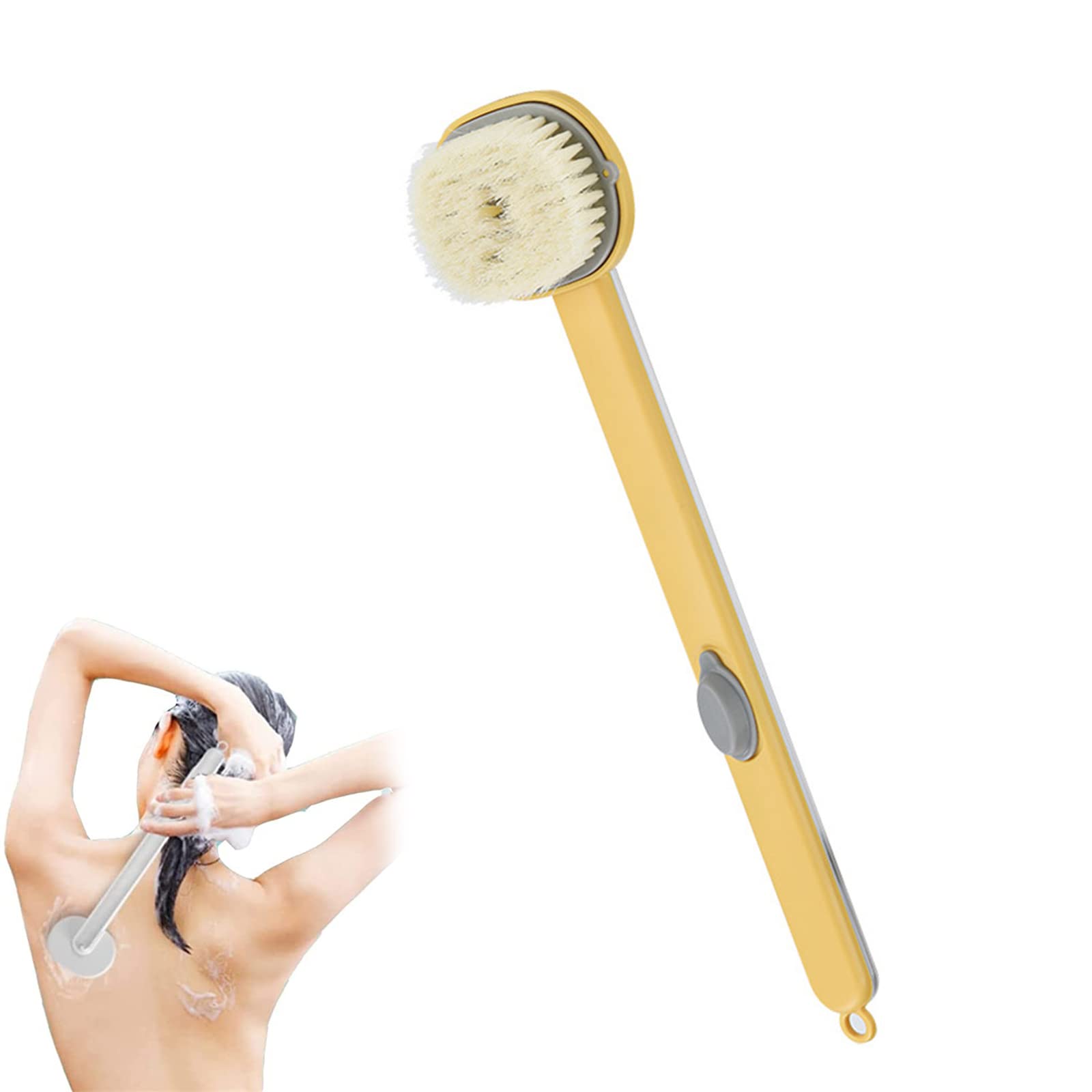 Long Handle Liquid Bath Brush with Soft Bristles - Detachable Back Scrubber for Exfoliating & Deep Cleaning - One-Touch Bubble Shower Brush for Spa-Like Experience at Home | Perfect for Hard-to-Reach Areas & Relaxing Bath Time