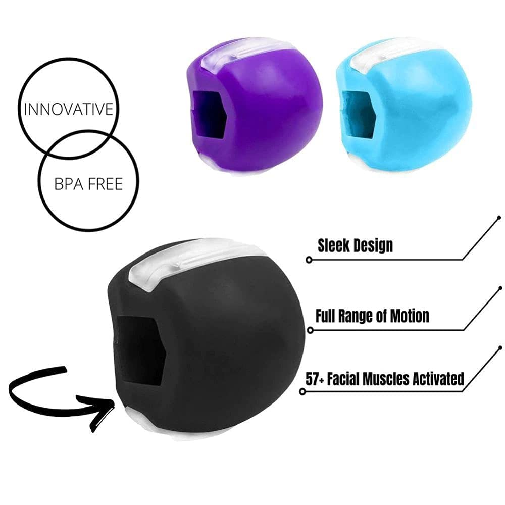MSA Jawline Exerciser Tool for Men & Women - Silicone Face Neck Toner & Shaper Chew Ball for a Younger, Healthier Look - Perfect for Home Workouts, Fitness Routines & Facial Toning