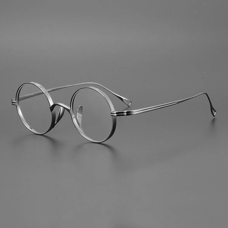 Aimee Unisex Full Rim Round Titanium Eyeglasses Frame - Lightweight Durable Glasses for Men & Women - Perfect for Reading, Work, and Everyday Use