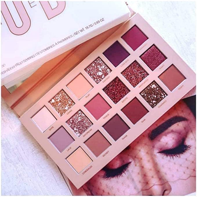 Nude & Rose Gold Eyeshadow Palette - Shimmer & Matte Professional Makeup Set for Day & Night Looks | Perfect for Bridal, Party & Everyday Wear