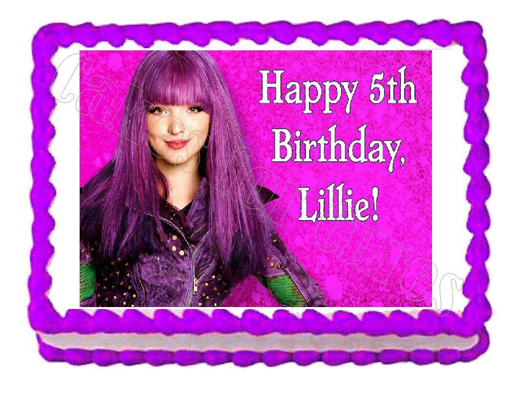 Descendants Mal Edible Cake Topper - Disney Movie Themed Edible Image for Birthday Cakes, Cupcakes & Party Desserts