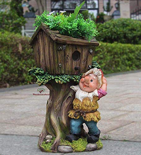Resin Gnome Hut Planter for Home & Garden Decor - 4