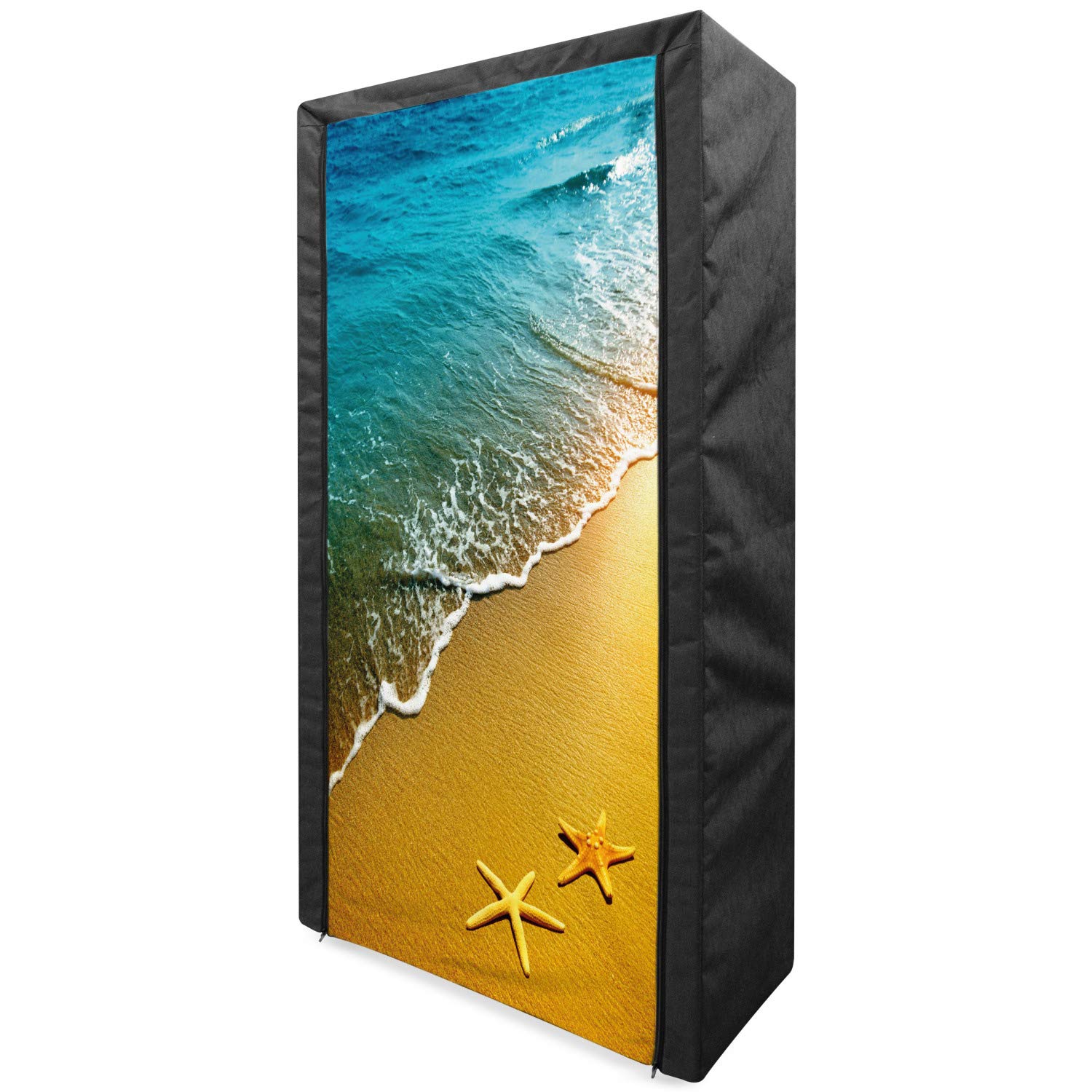 Ambesonne Portable Fabric Wardrobe with Tropical Beach Scenery Print - 33.5