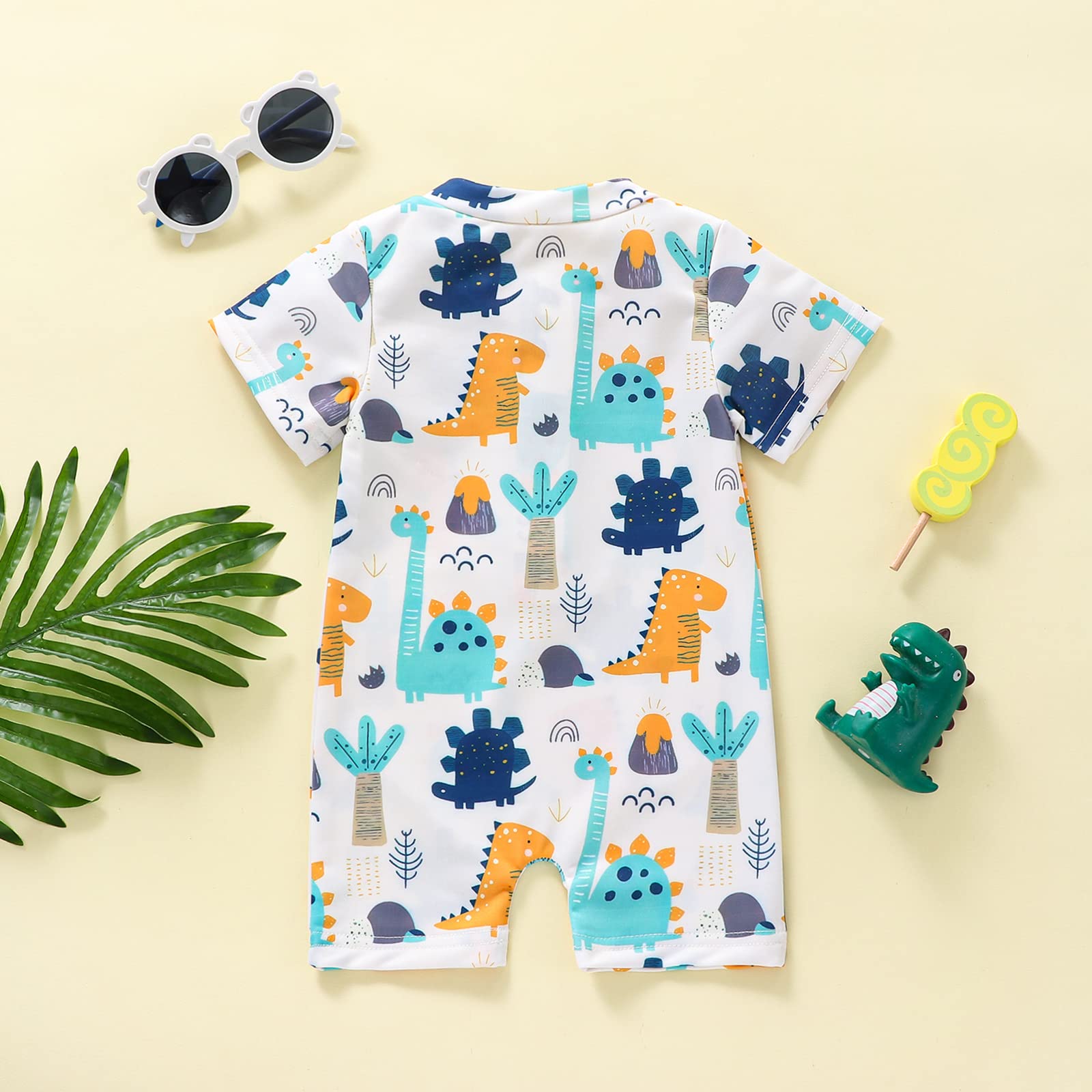 MERSARIPHY Toddler Boys & Girls Rash Guard Swimsuit - UPF 50+ Sun Protection, Quick Dry, Cartoon Print Baby Swimwear for Beach, Pool & Water Play