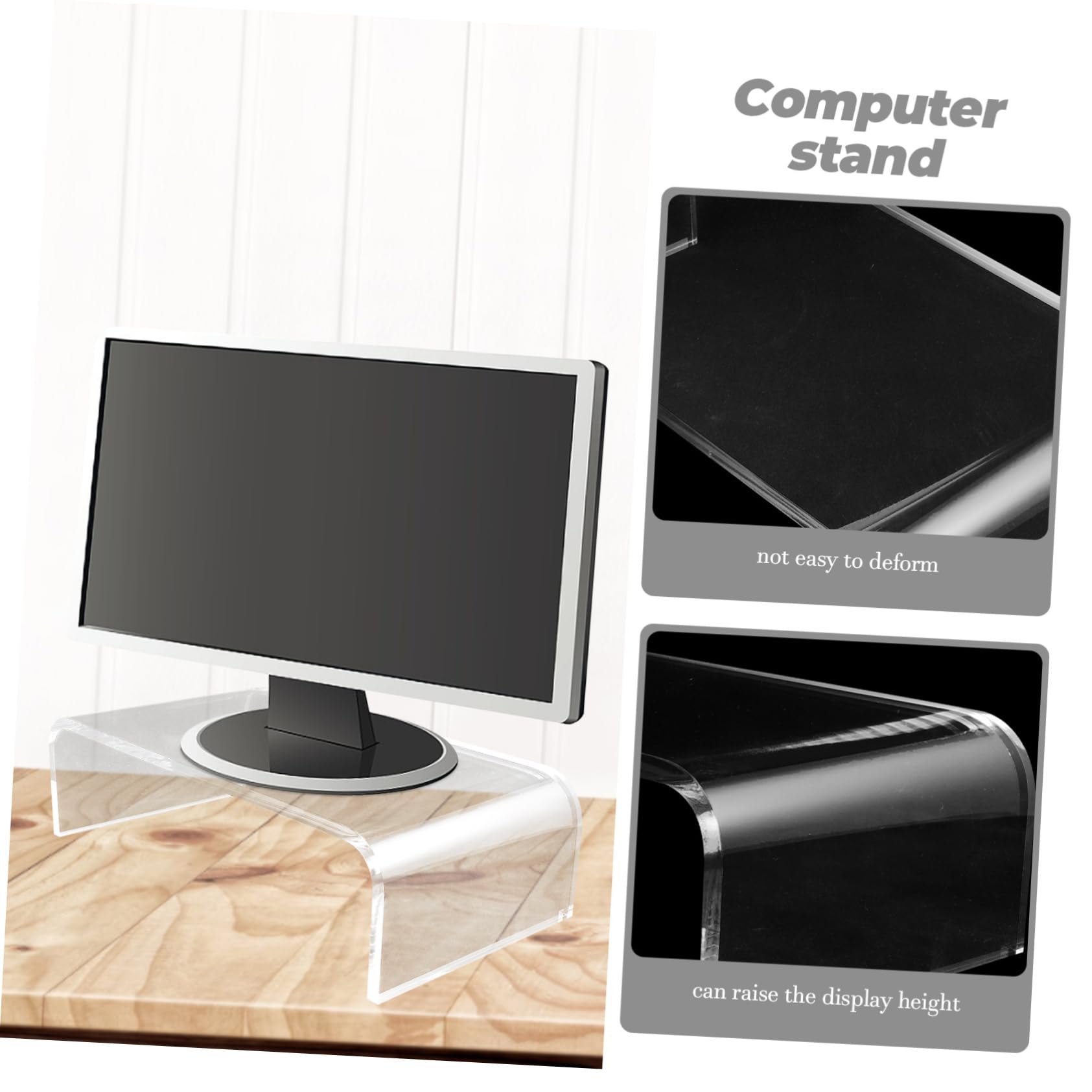 Operitacx Clear Acrylic Monitor Stand for Laptop & Printer - Adjustable Computer Riser with Display Shelf | Perfect for Home Office, Gaming Setup & Workspace Organization