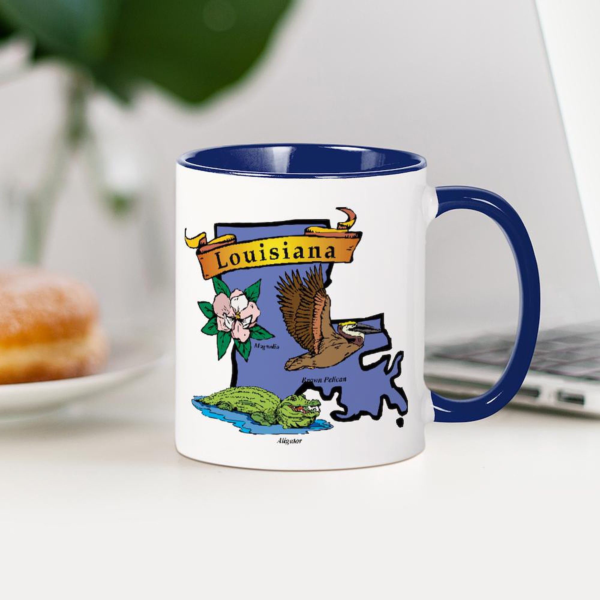 Louisiana Map Ceramic Coffee Mug 11 oz (325 ml) - Perfect for Home, Office & Travel - Gift for Coffee Lovers & State Pride