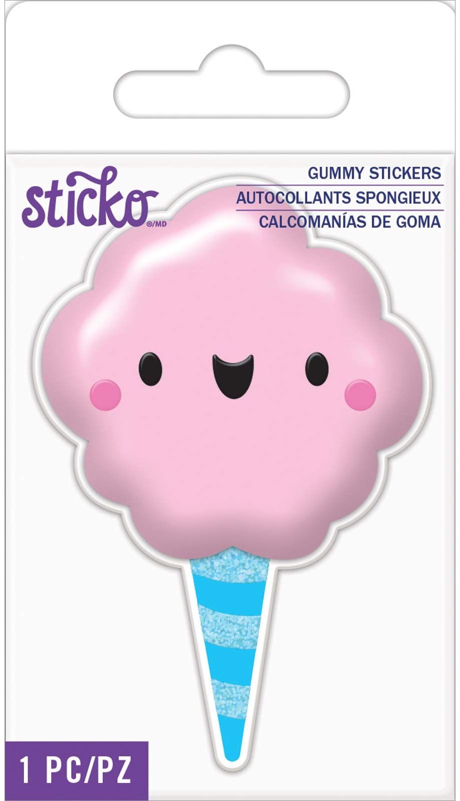 STICKO by American Crafts Gummy Stickers - Cotton Candy Design, 12-Pack | Fun Scrapbooking & DIY Craft Supplies for Kids & Adults | Perfect for Journals, Cards, and School Projects