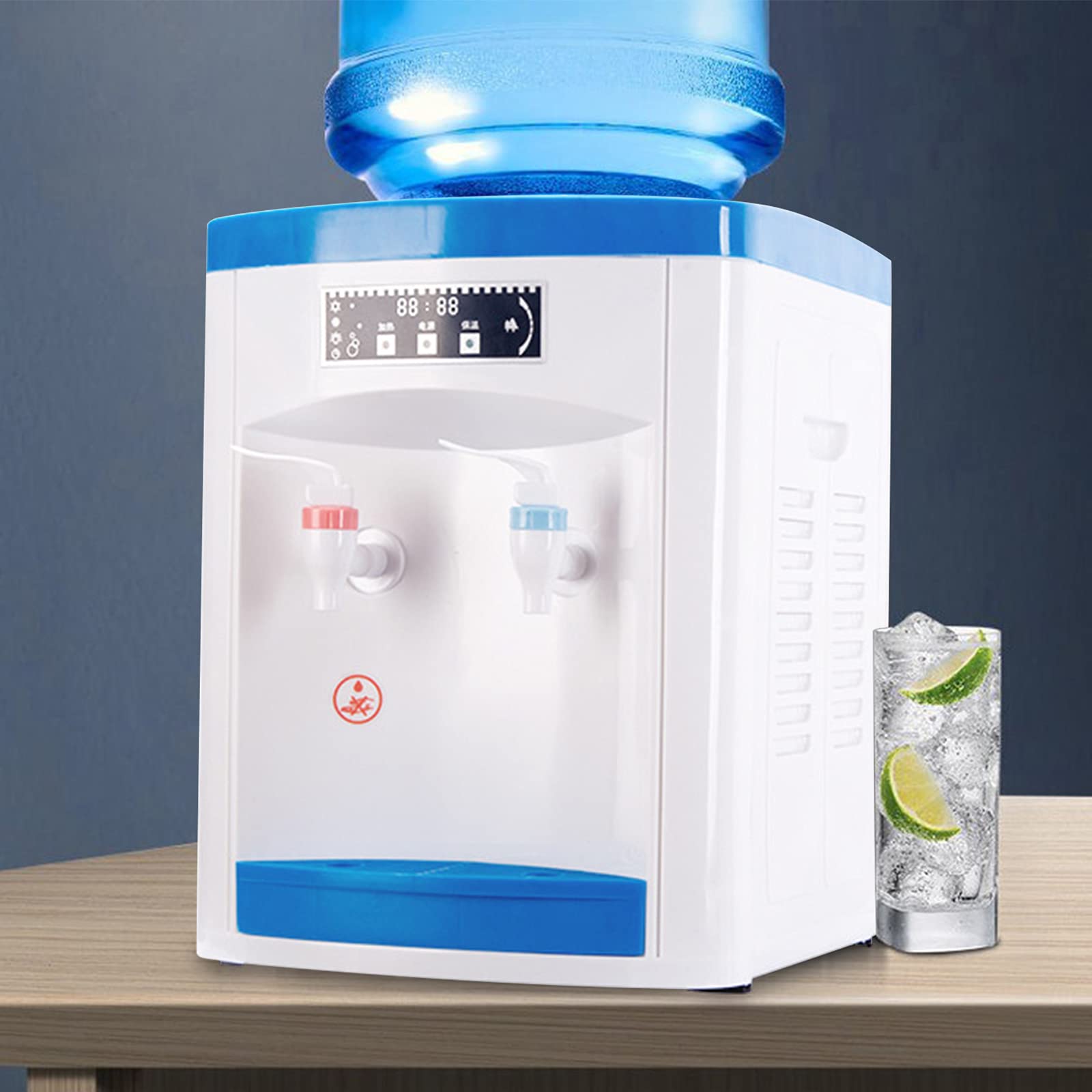 110V Electric Water Dispenser - Hot & Cold Countertop Water Cooler with LED Indicator, Top Loading Design for Home, Kitchen, Office (5L-18L Bottle Capacity) | Perfect for Refreshments, Tea, Coffee & Instant Cooking