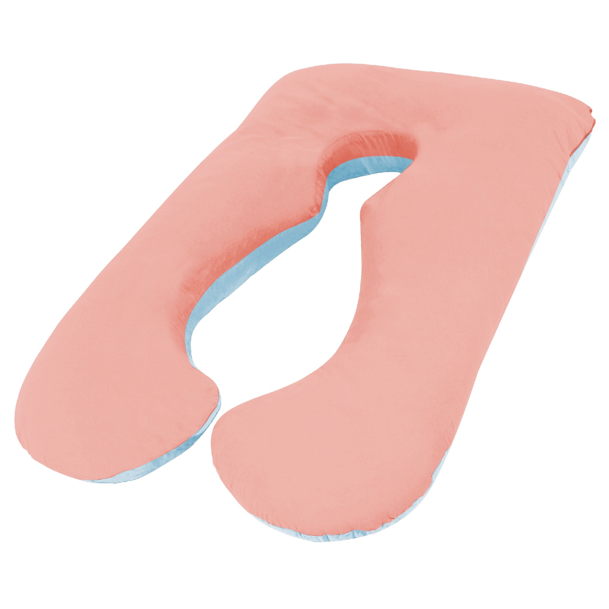 Woolcomfort Australian Made Maternity Pillow for Pregnancy & Nursing - Includes Pillowcase (Light Pink & Sky Blue) - Perfect for Sleeping Comfort & Back Support During Pregnancy
