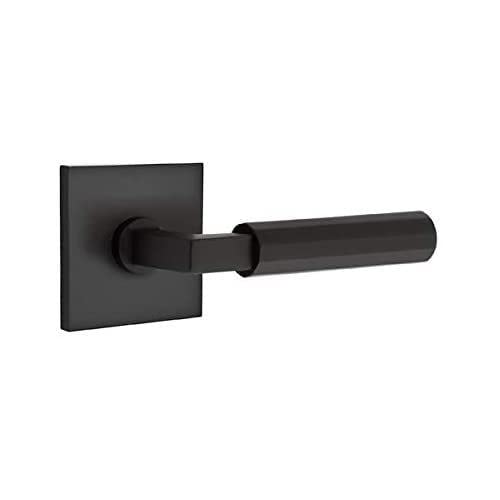Emtek Select Passage Door Hardware - Square Rosette, L-Square Stem, Faceted Lever (Left Hand, Oil Rubbed Bronze) for Interior Doors & Home Renovation Projects